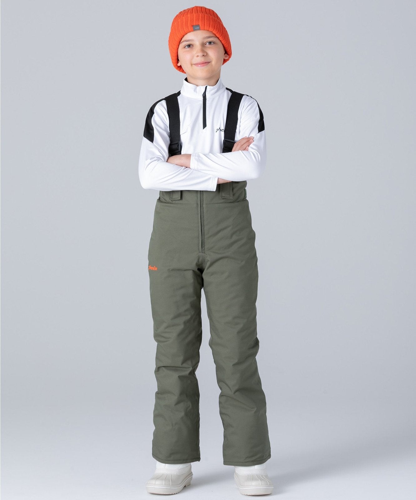 Asymmetrical Bicolour Ski Suit Orange - Image 7