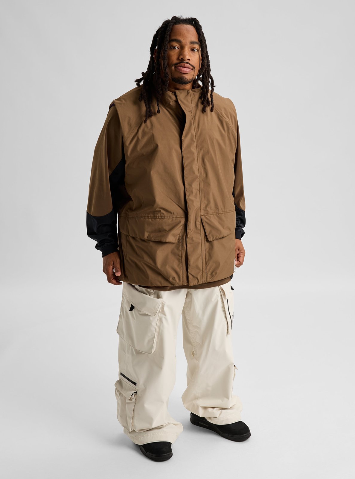 Mens Reversible Insulated Vest Earth Ship Brown - Image 7