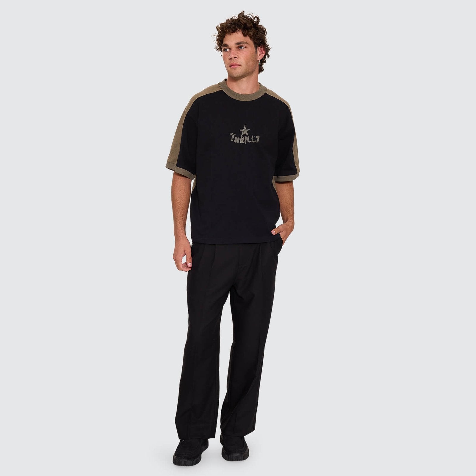 New Ways Of Living Box Crop Panel Tee Black - Image 8