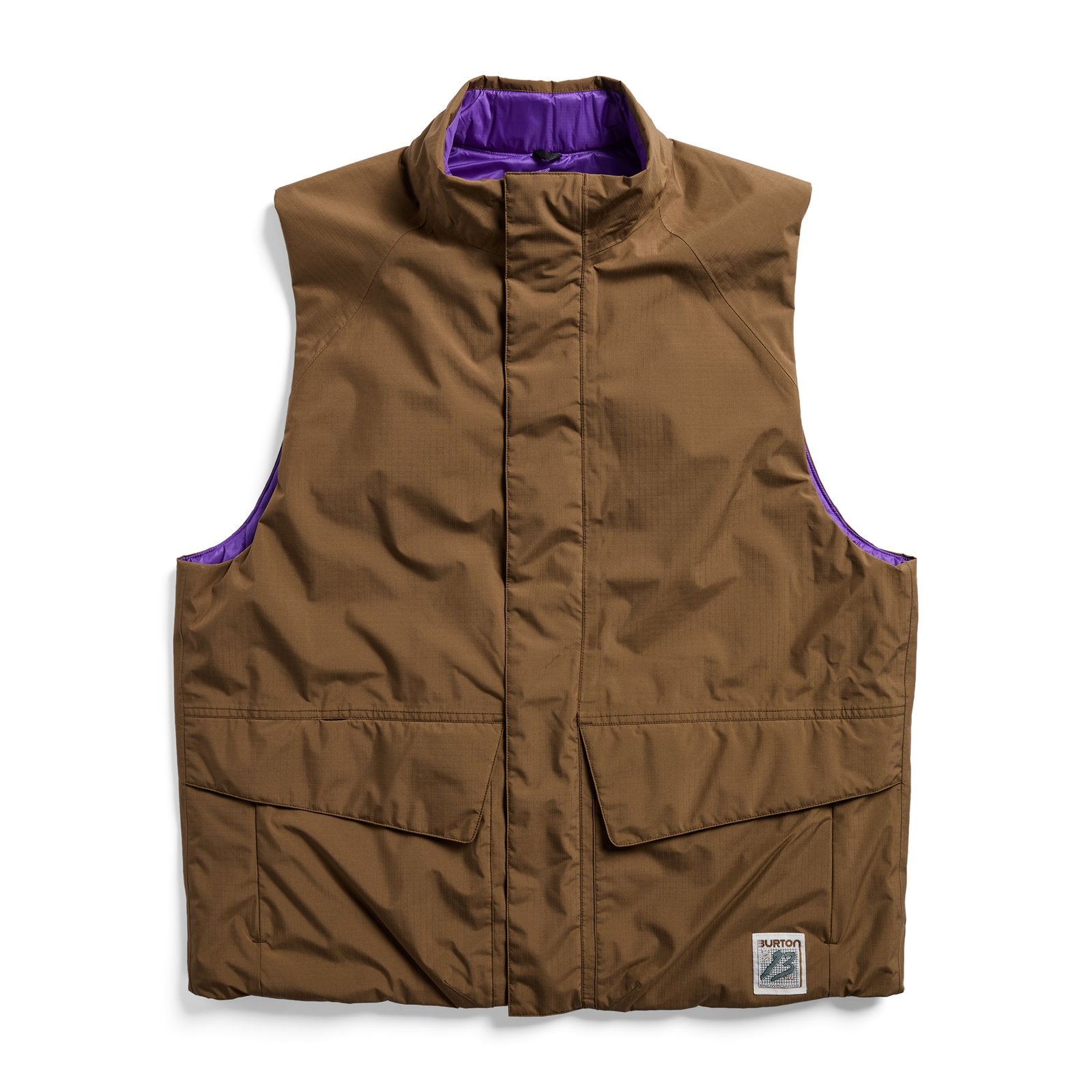 Mens Reversible Insulated Vest Earth Ship Brown - Image 8