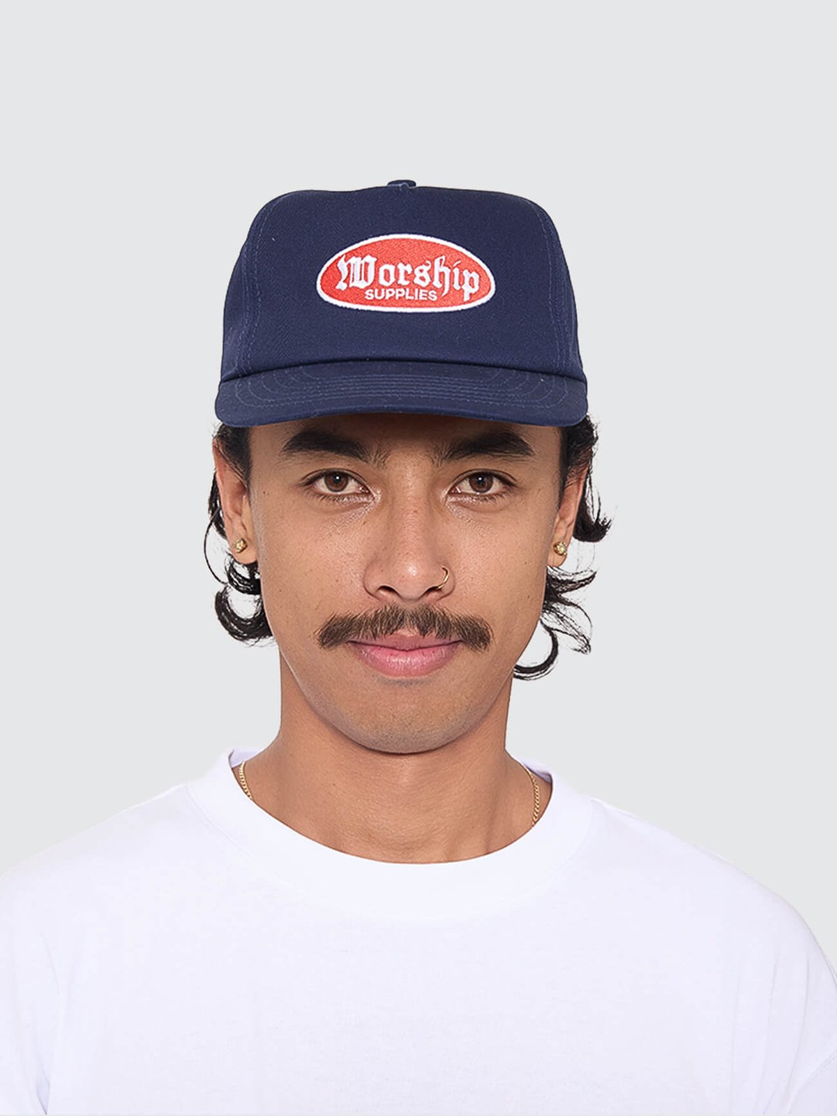 Rise 5 Panel Hat Navy - Image 8