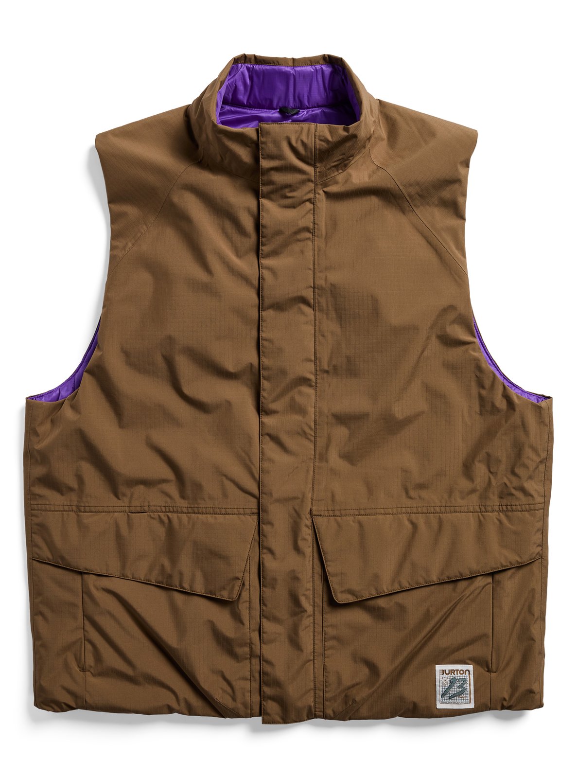 Mens Reversible Insulated Vest Earth Ship Brown - Image 8