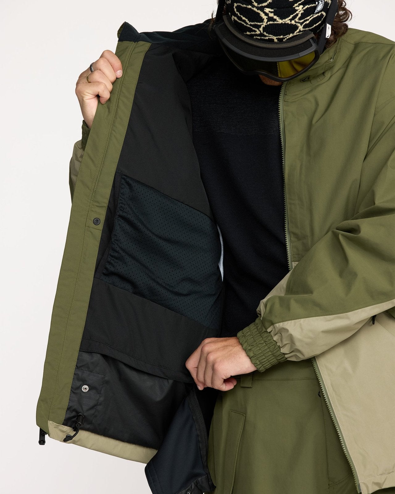Mens Longo Gore-Tex Jacket Dark Olive - Image 9