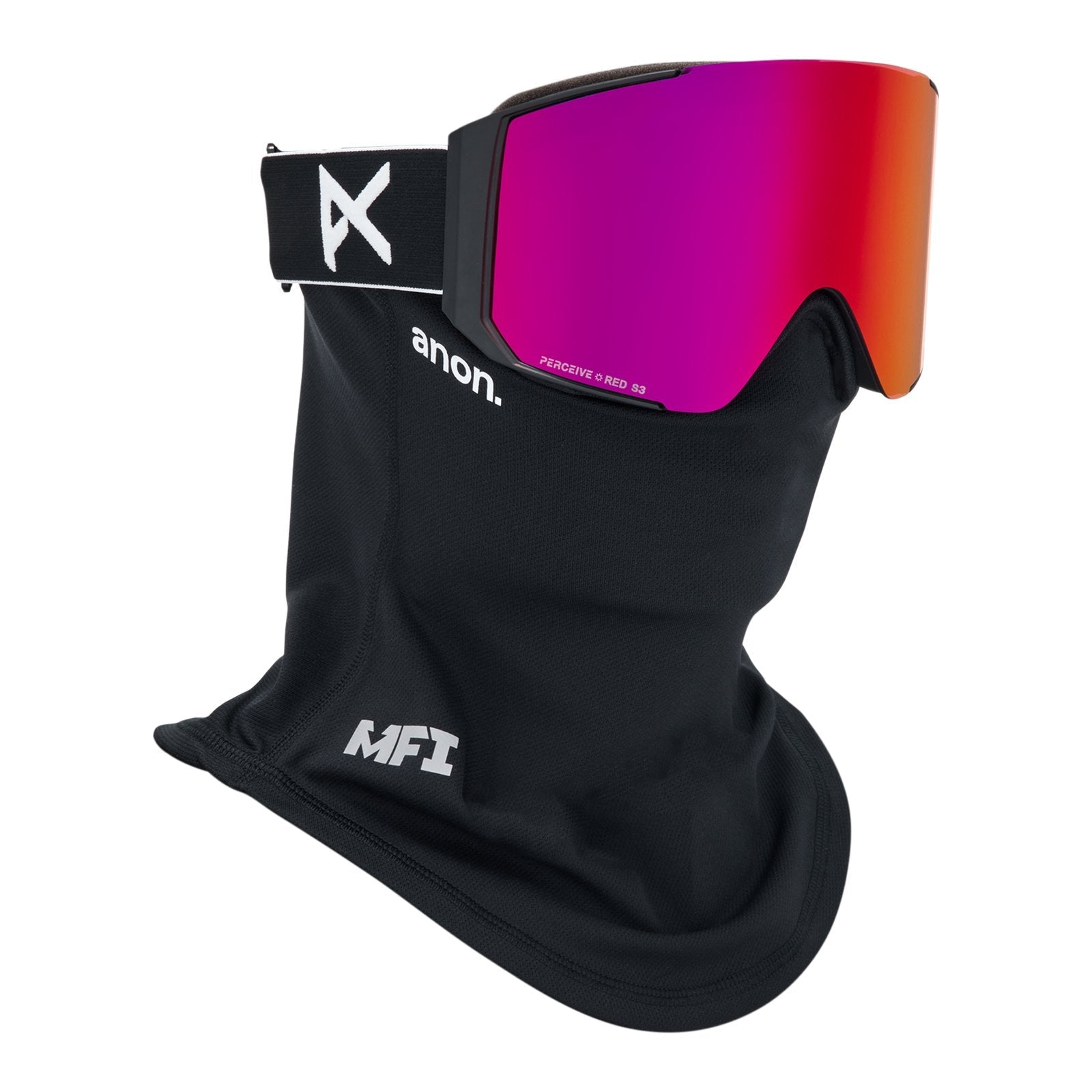 Sync Goggles + Bonus Lens + Mfi Face Mask Black - Perceive Sunny Red Lens (14% / S3) w/ Perceive Cloudy Burst Lens (59% / S1) - Image 5