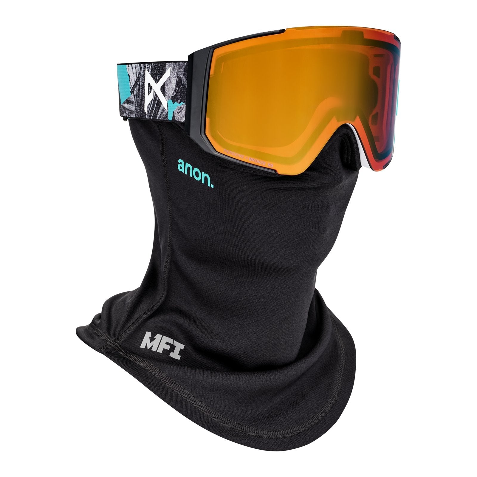 Sync Goggles + Bonus Lens + Mfi Face Mask Grunge - Perceive Sunny Bronze Lens (17% / S3) w/ Perceive Cloudy Burst Lens (59% / S1) - Image 5