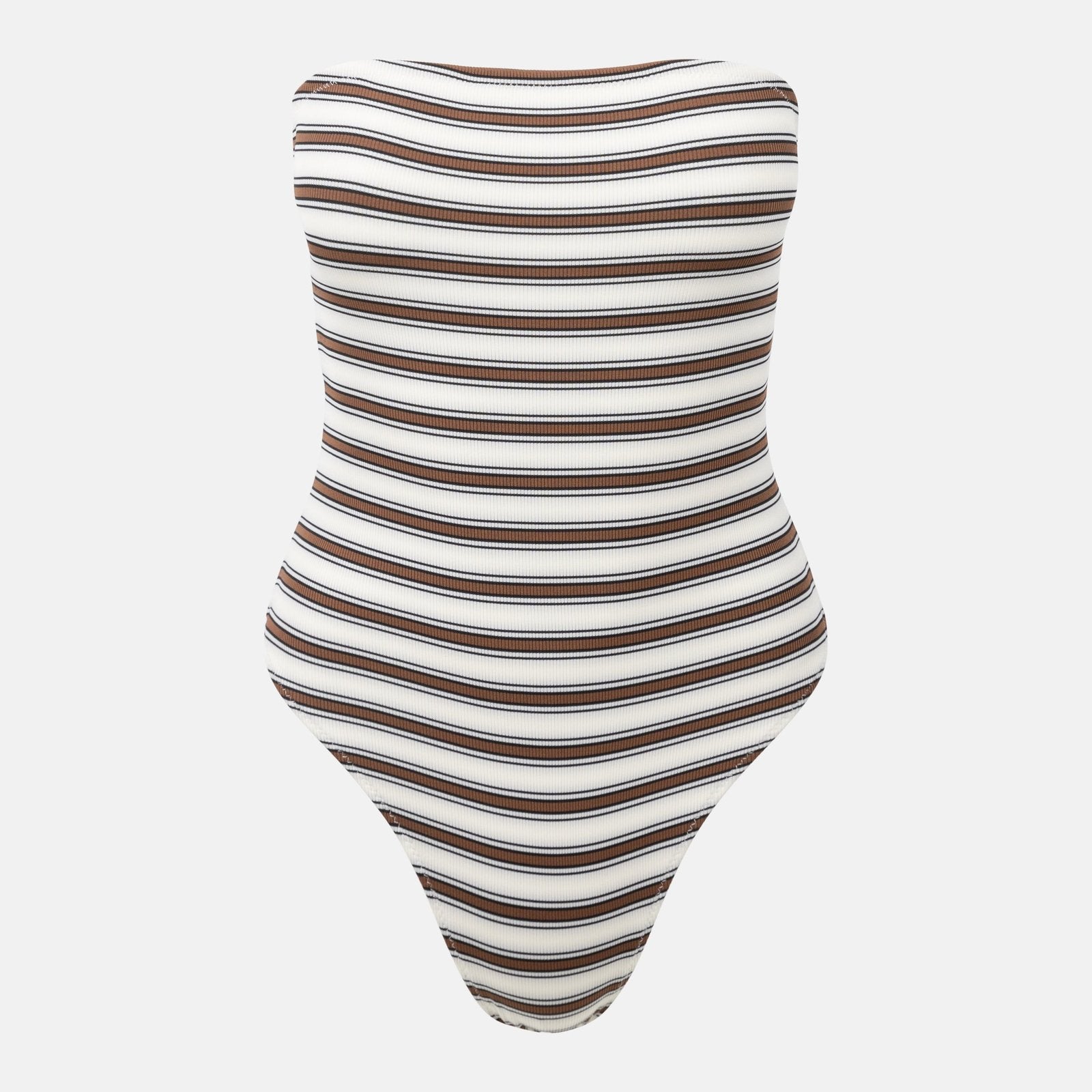 Tami Stripe Strapless One Piece Chocolate - Image 1