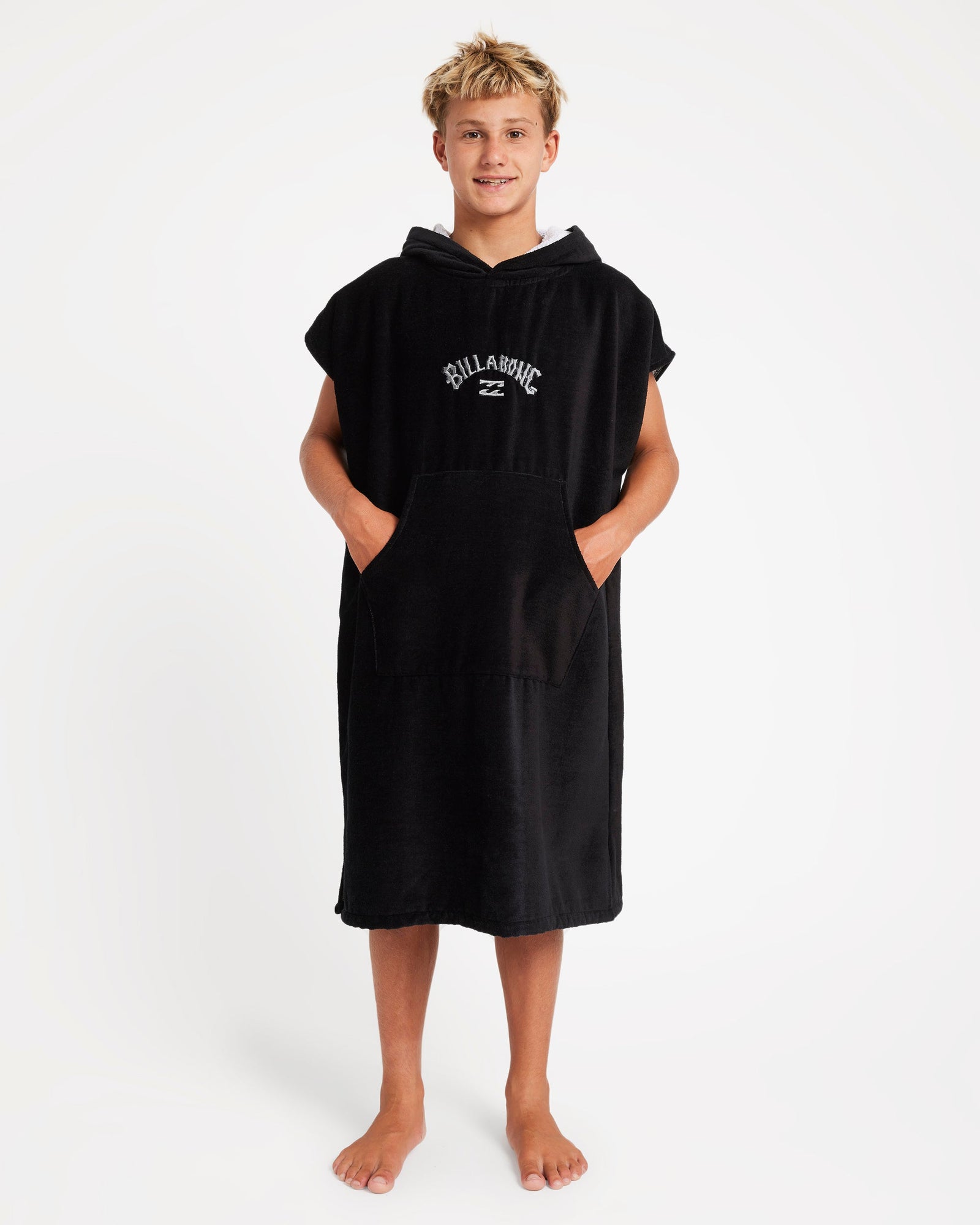 Boys 8-16 Hooded Towel Black - Image 5