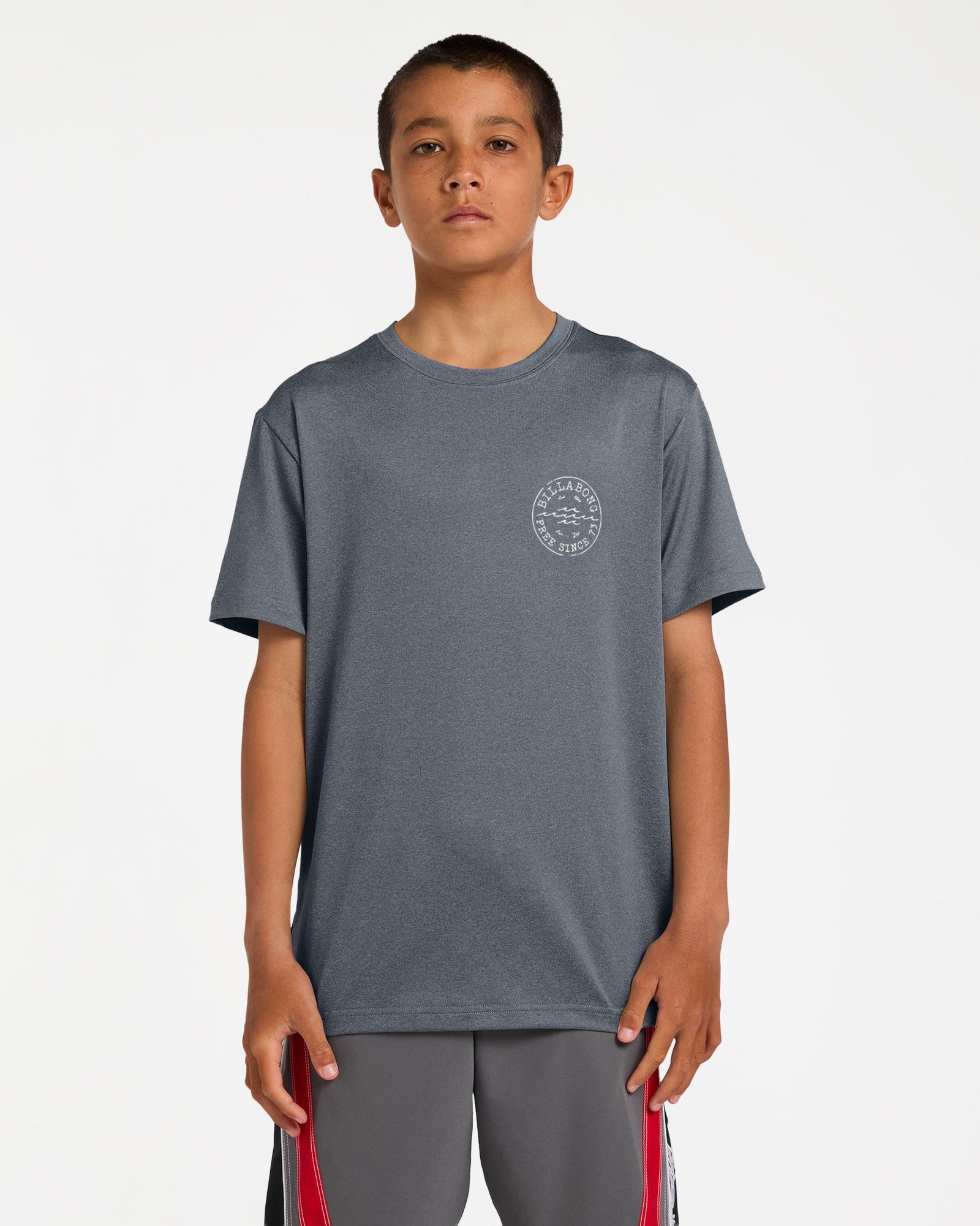Boys Big Wave Daz Loose Fit Rash Vest Navy Heather - Image 1