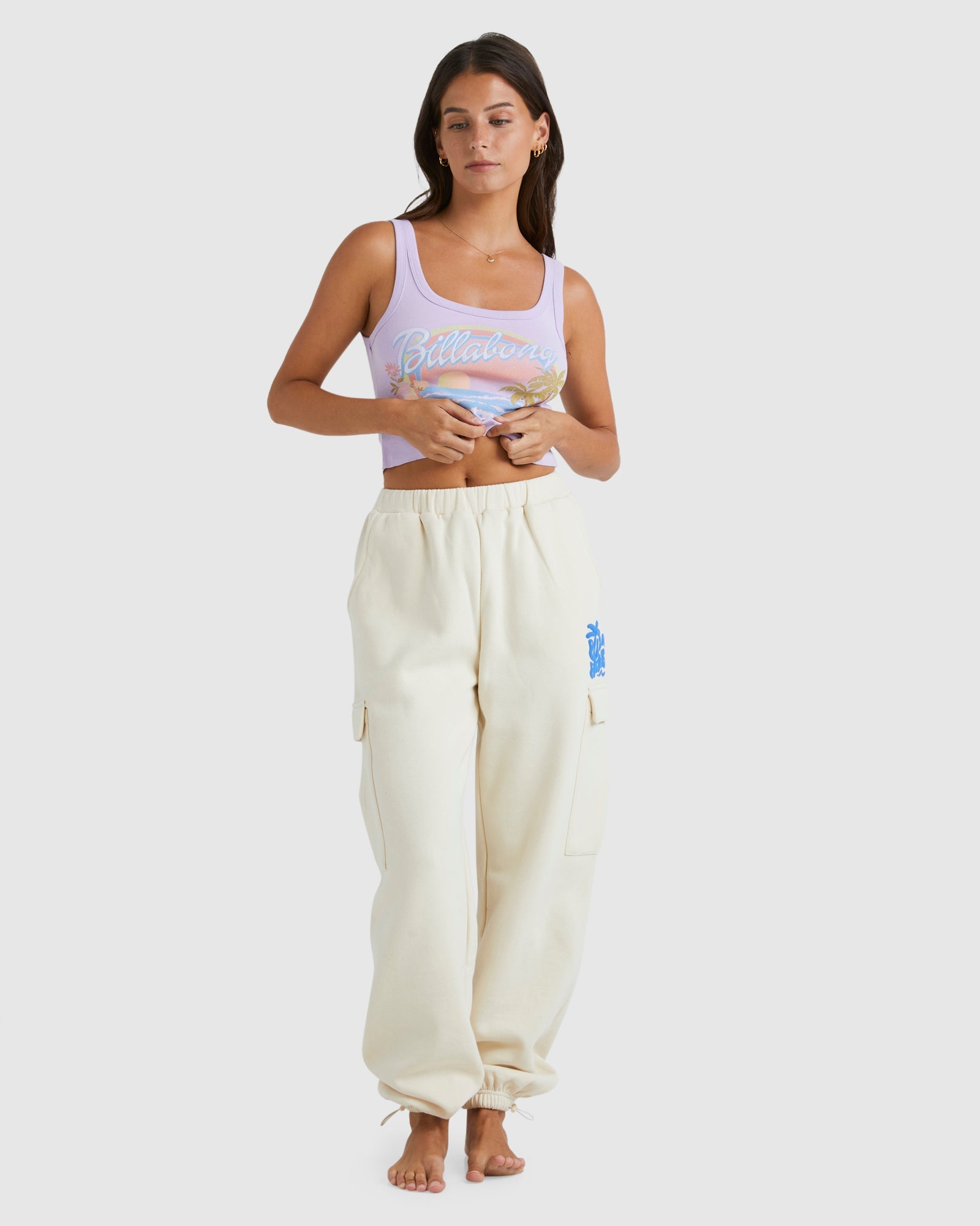 Womens Palm Life Trackpants White Cap - Image 5
