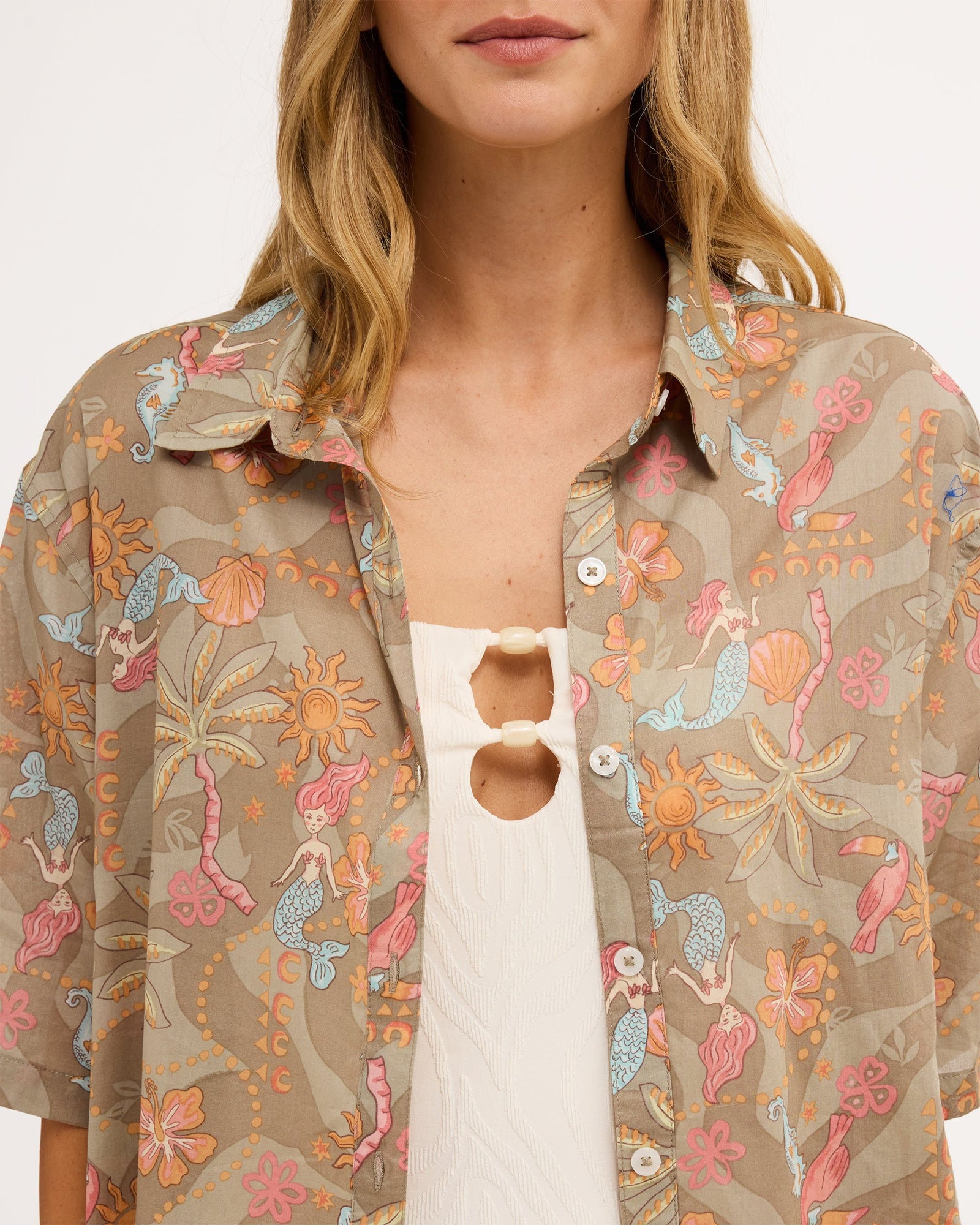 Womens Lost In Paradise Shirt Seagrass - Image 5