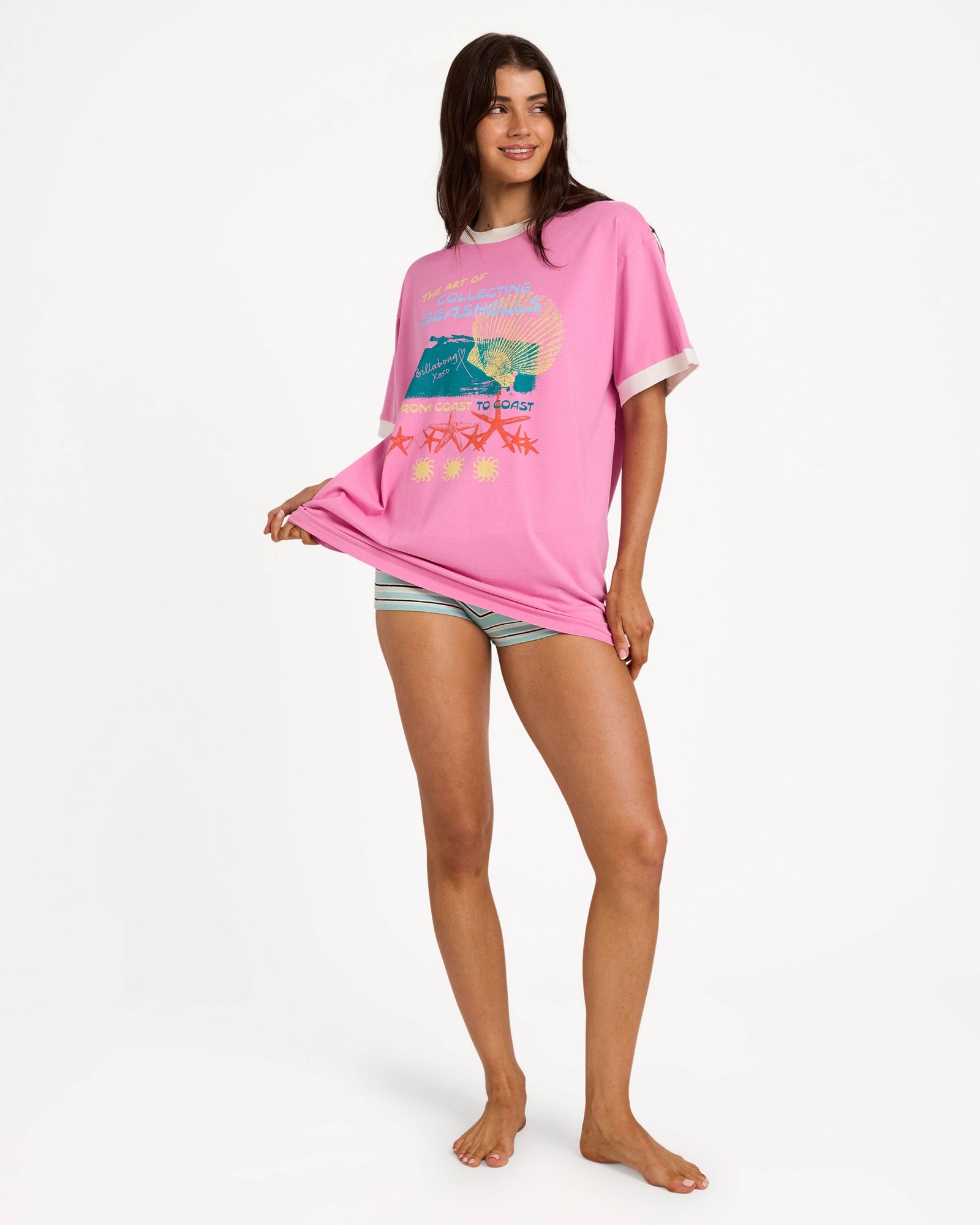 Womens Coastal Adventures T-Shirt Party Pink - Image 5