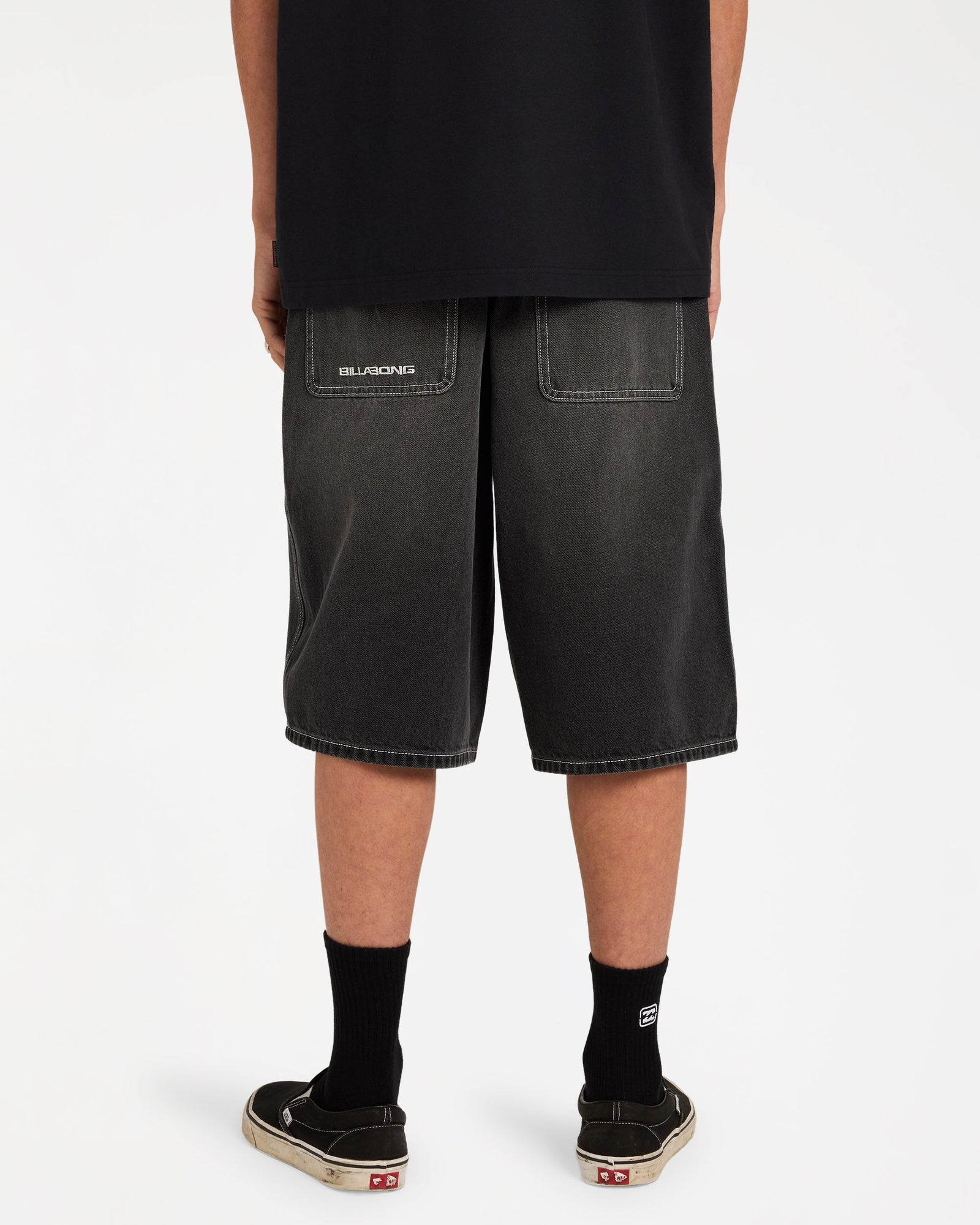 Mens Spec Denim Shorts Black - Image 2