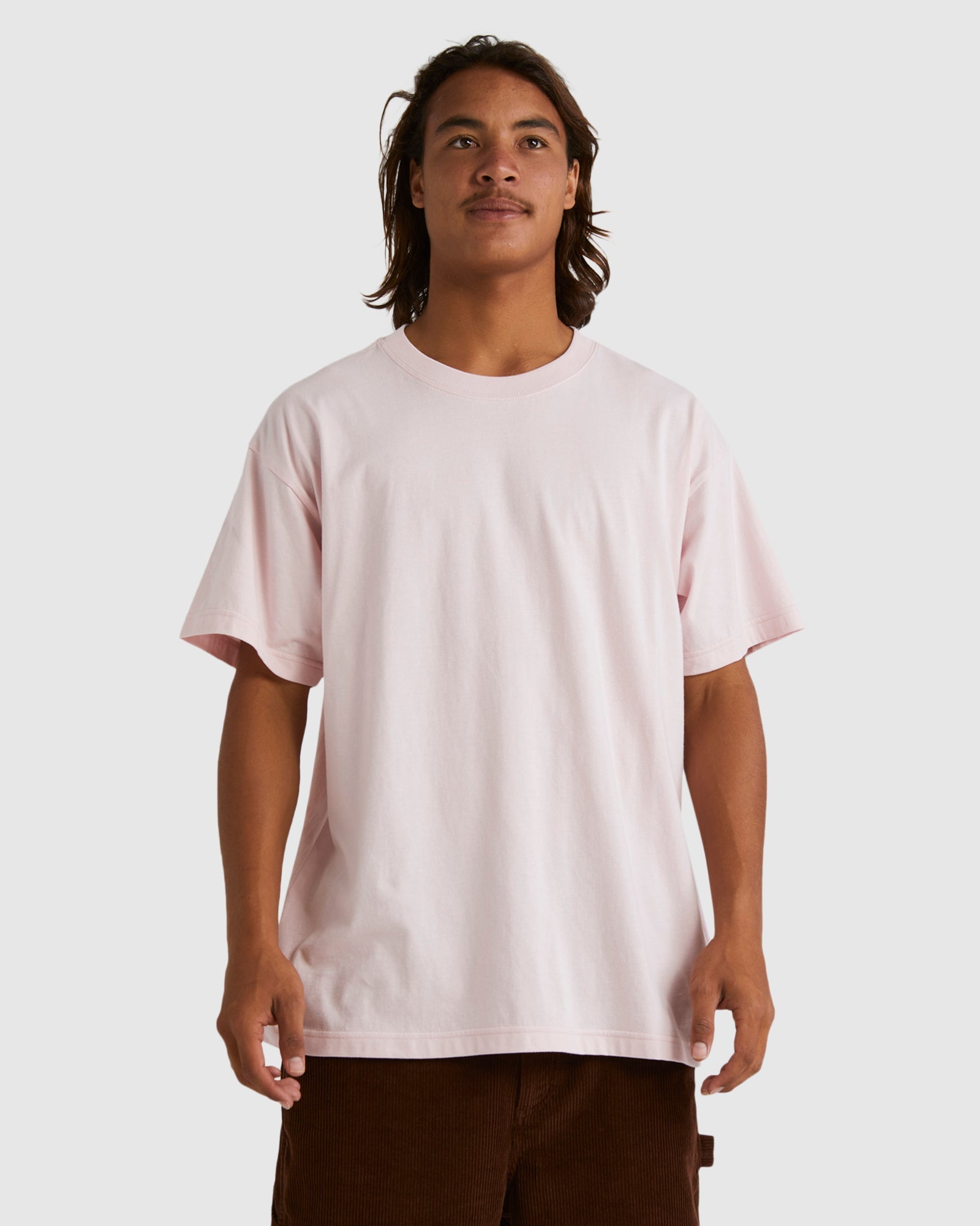 Mens Premium Wave Washed T-Shirt Pastel Pink - Image 10