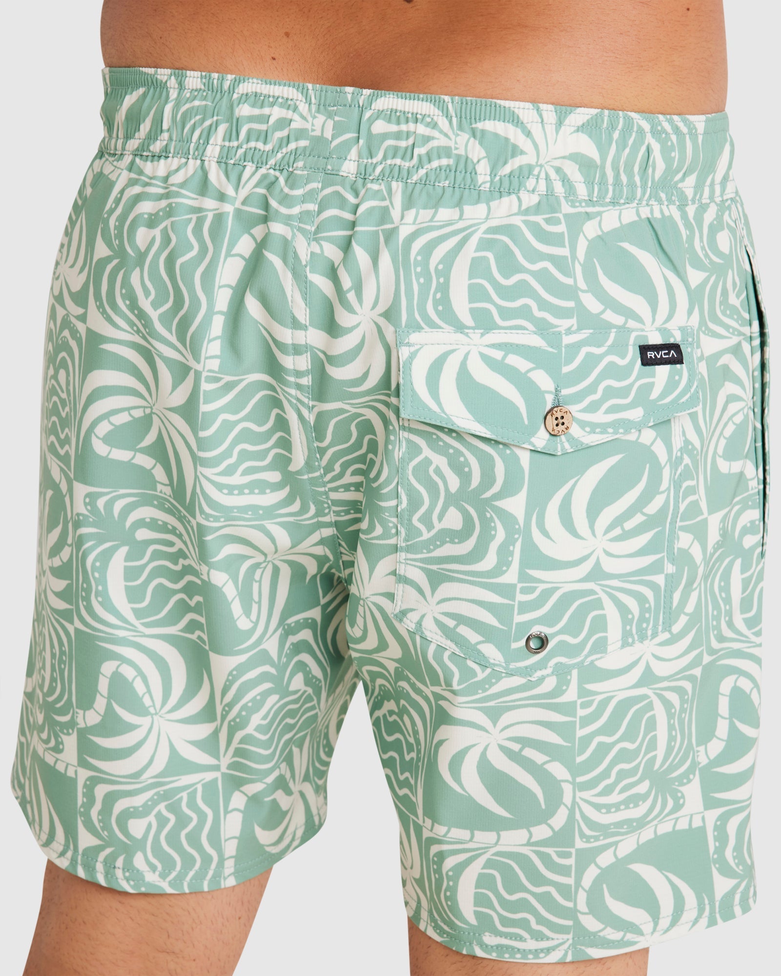 Mens Exotica Print Board Short Granite Green - Image 4