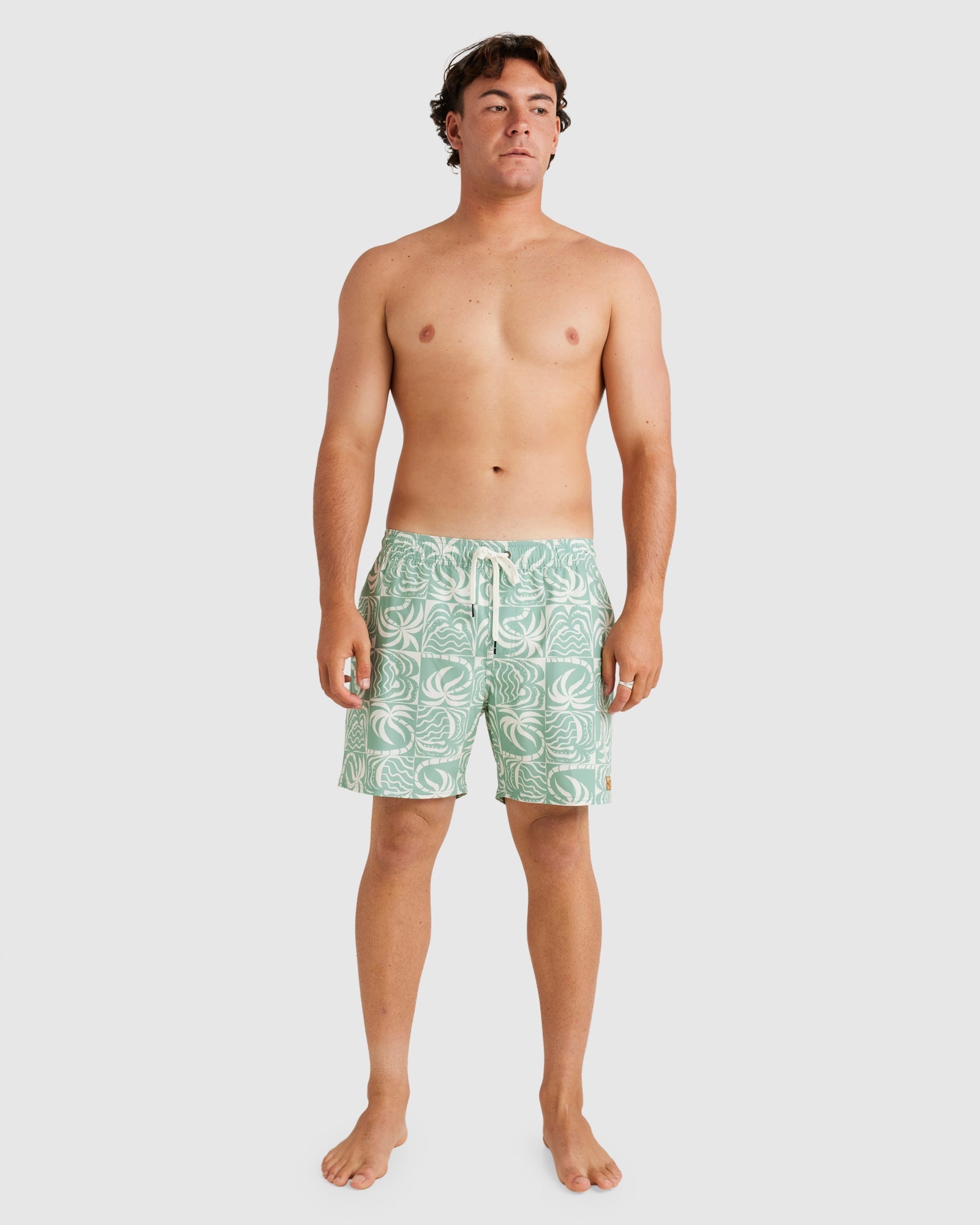Mens Exotica Print Board Short Granite Green - Image 5