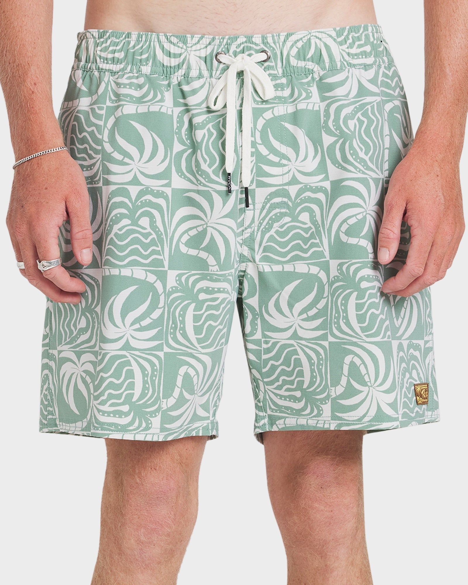 Mens Exotica Print Board Short Sage Leaf - Image 10