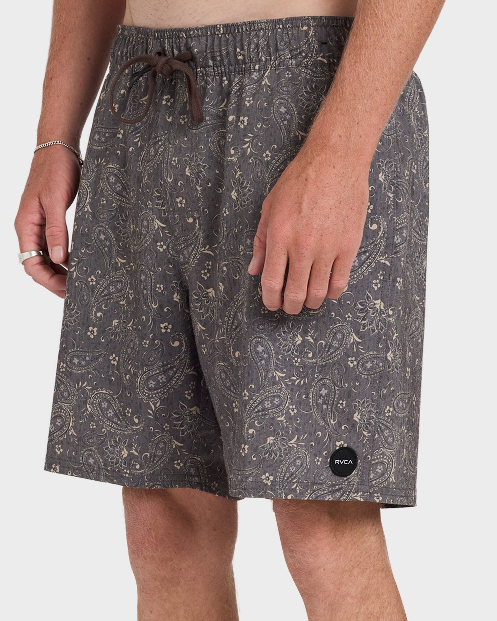 Mens Atlas Elastic Board Shorts Chocolate - Image 6