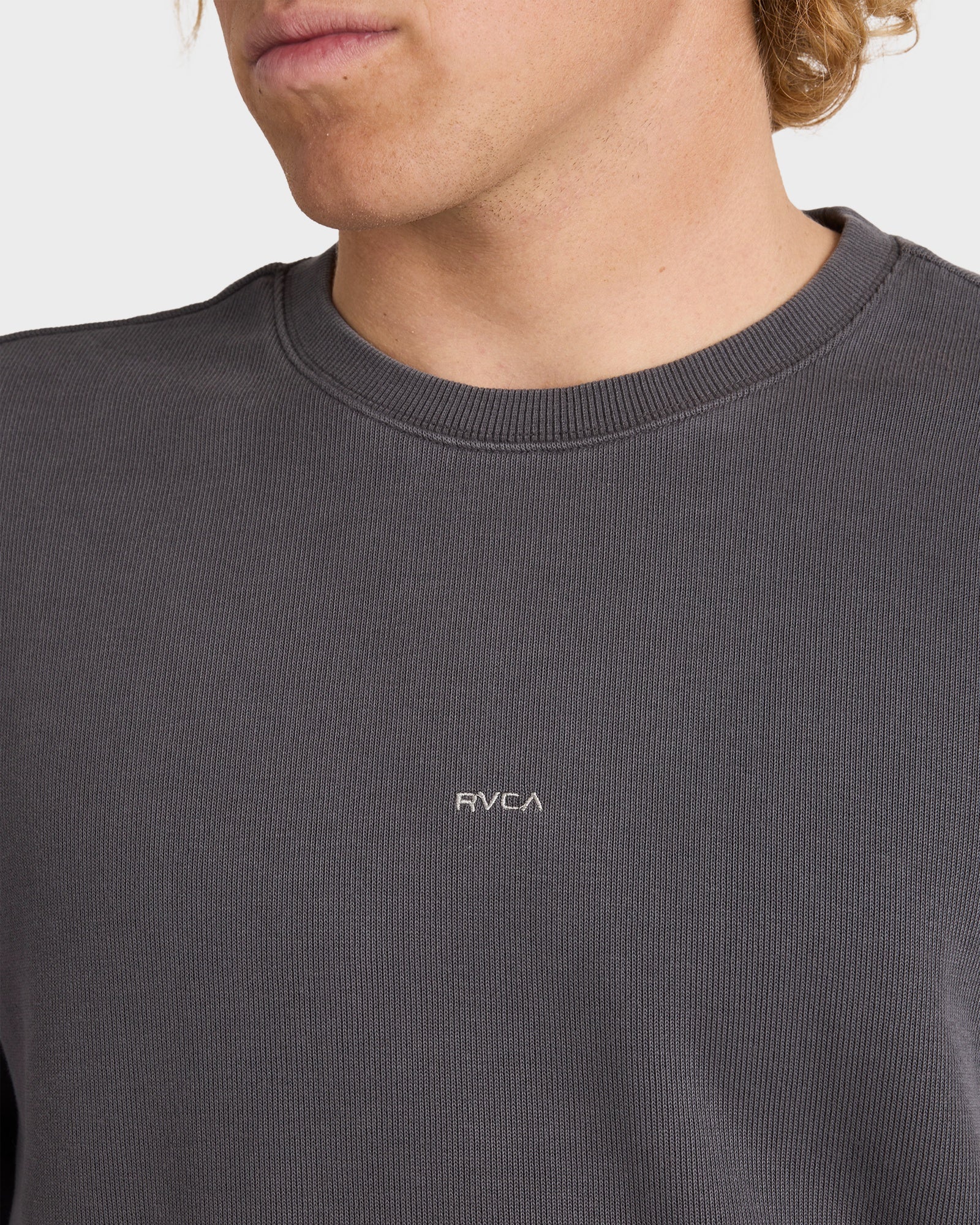 Mens Little RVCA Sweater Garage Blue - Image 4