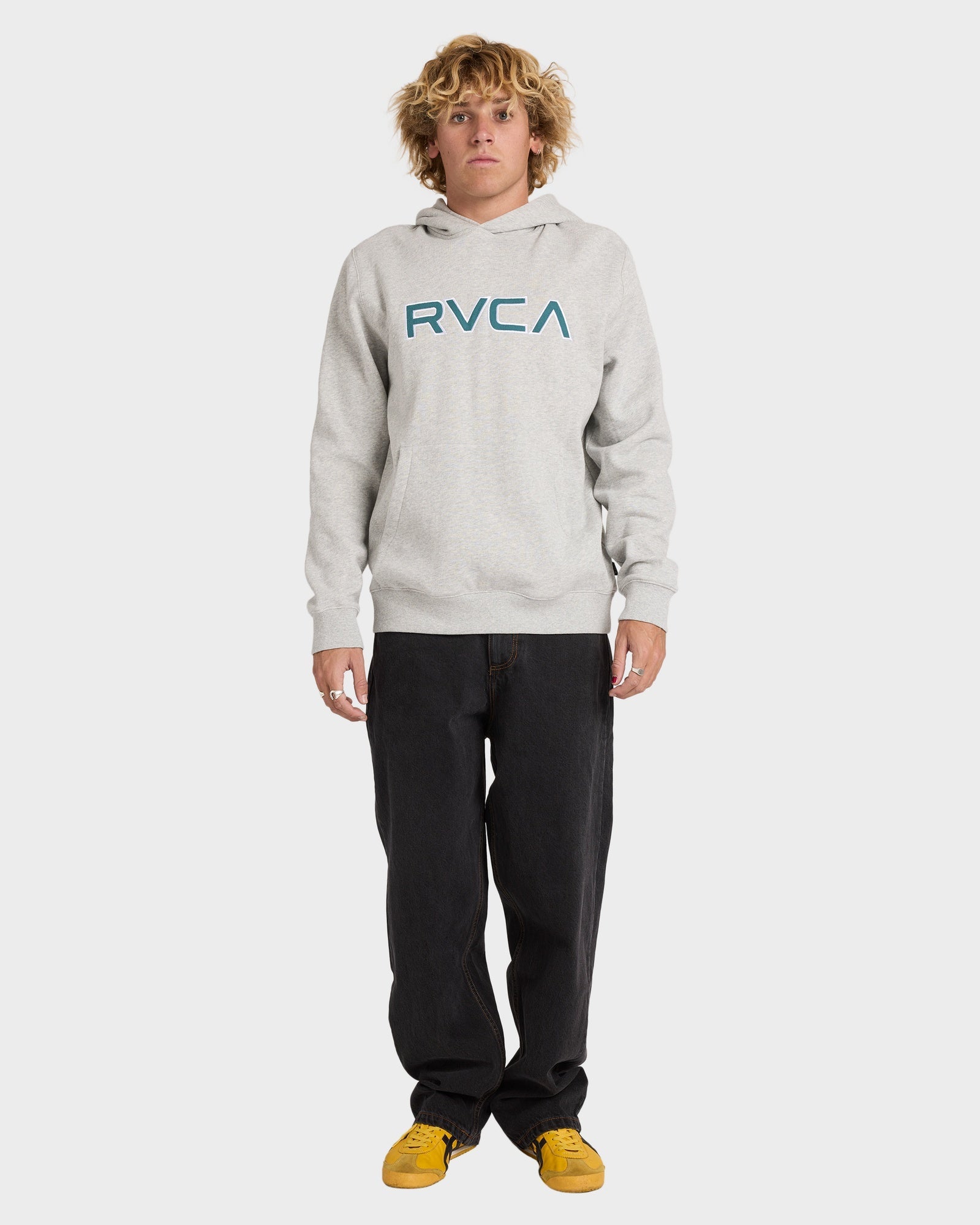 Mens RVCA Pullover Fleece Heather Grey - Image 5