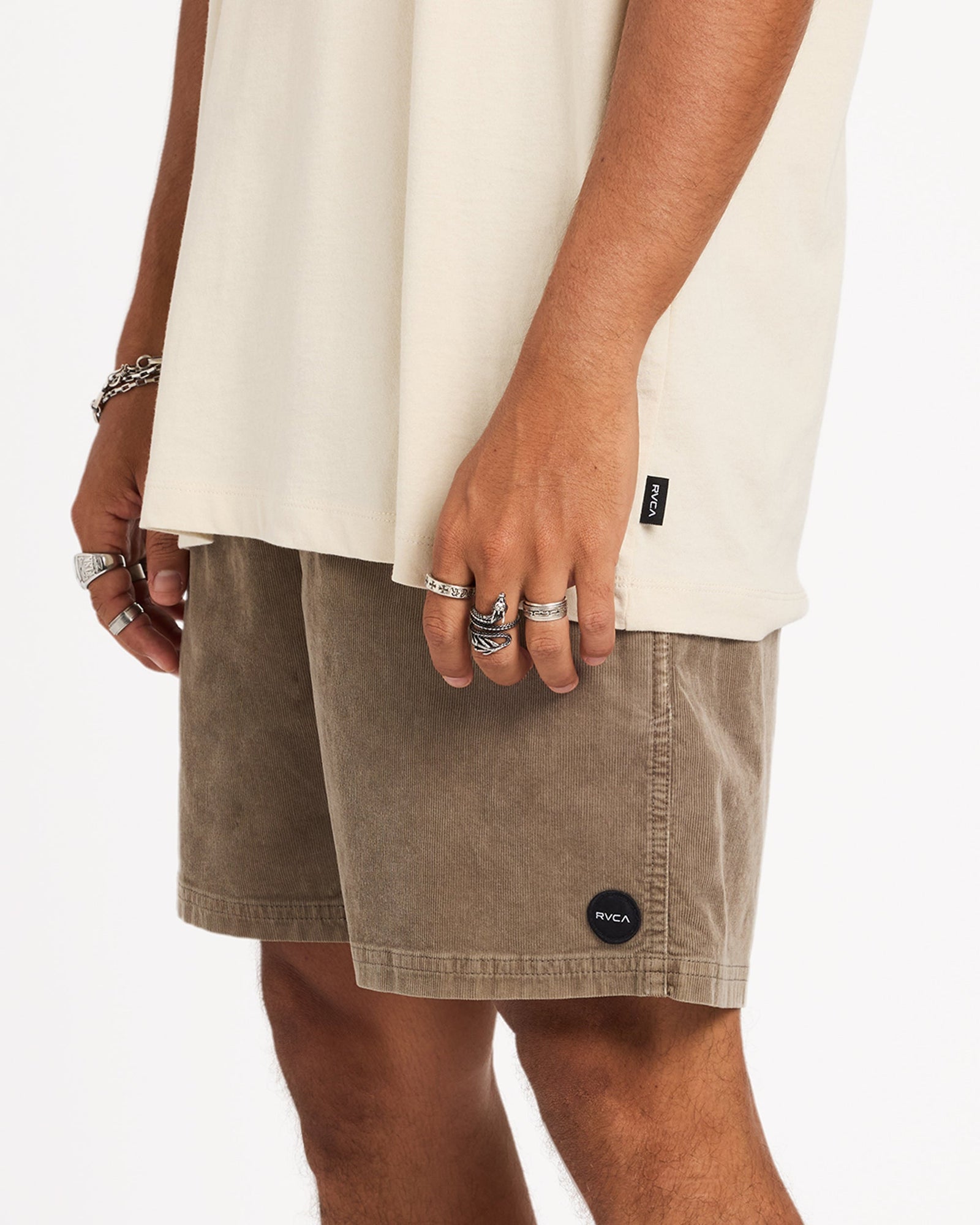 Mens Escape II Corduroy Shorts Mushroom - Image 7