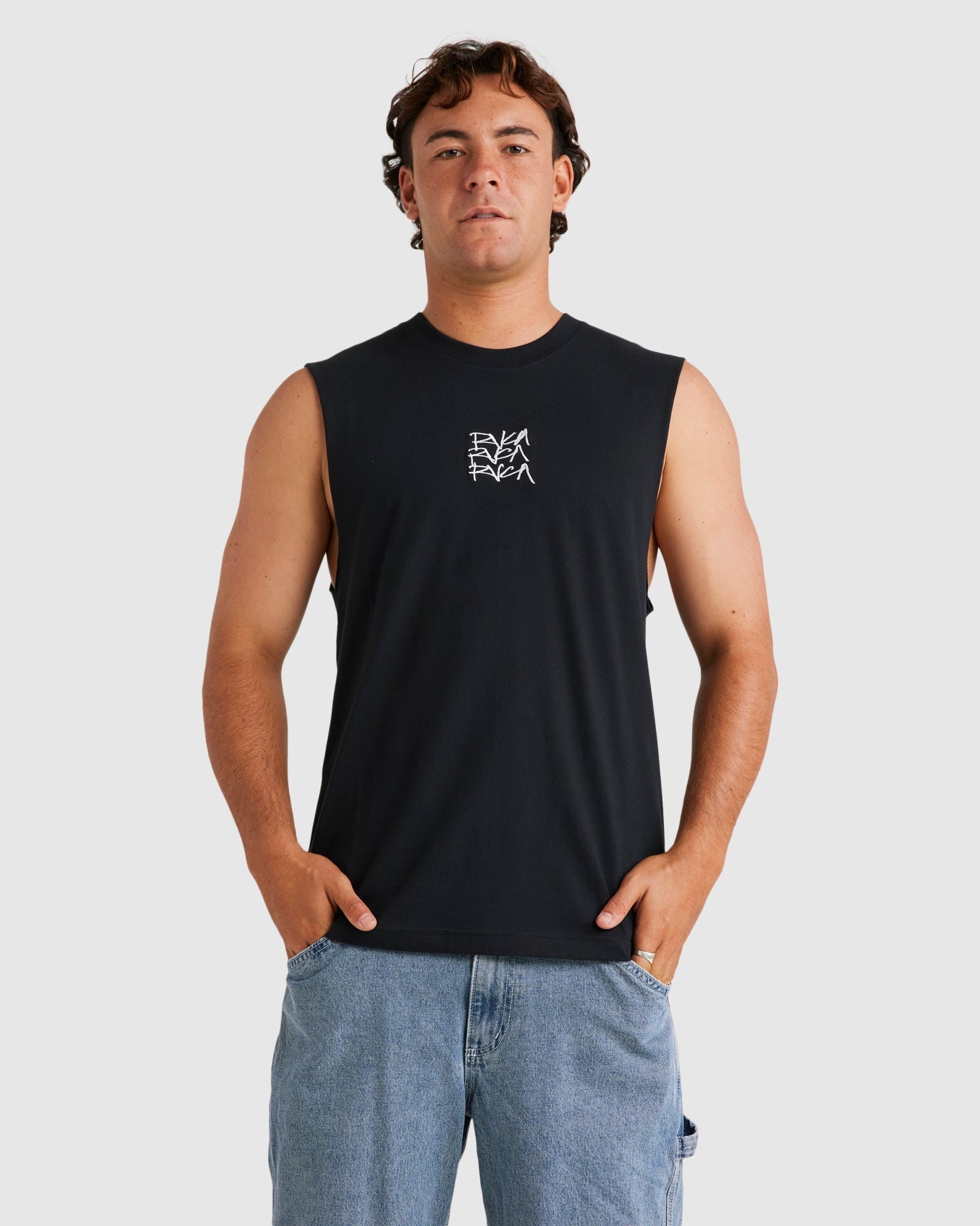 Mens Scraw Muscle Tank Black - Image 1