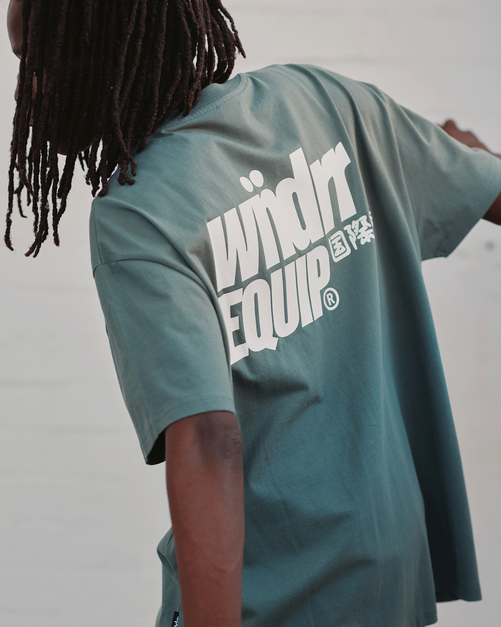 Slant Box Fit Tee - Dark Green
