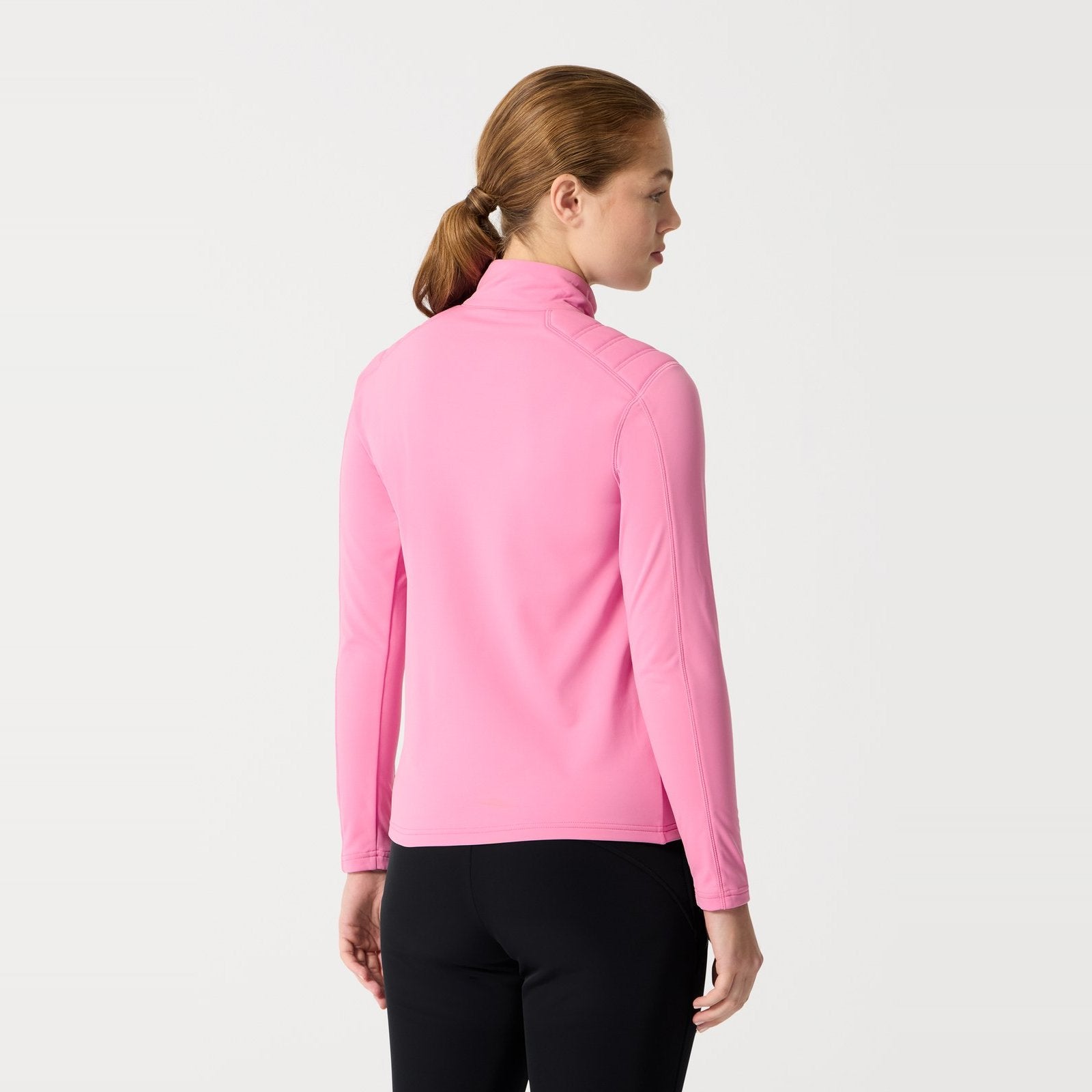Womens Shoulder Quilt T-Neck Skivvy Pink - Image 5