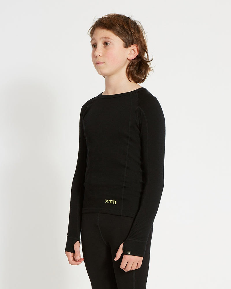 XTM KIDS MERINO WOOL THERMAL TOP BLACK