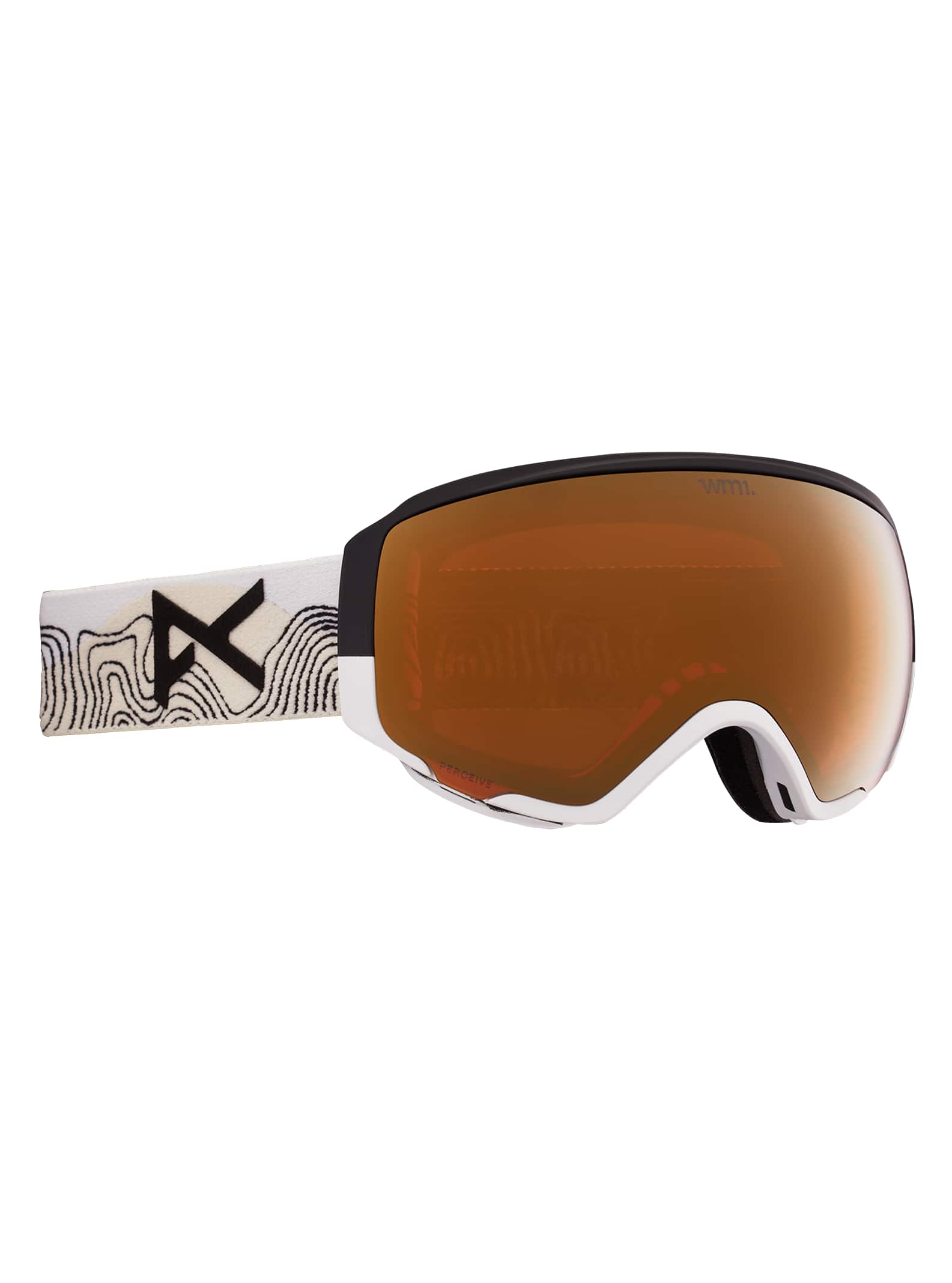 Anon Anon WM1 Goggles + Bonus Lens - Low Bridge Fit Frame: atlas white, lens: perceive sunny bronze (17% / s3), spare lens: perceive cloudy burst (59% / s1)