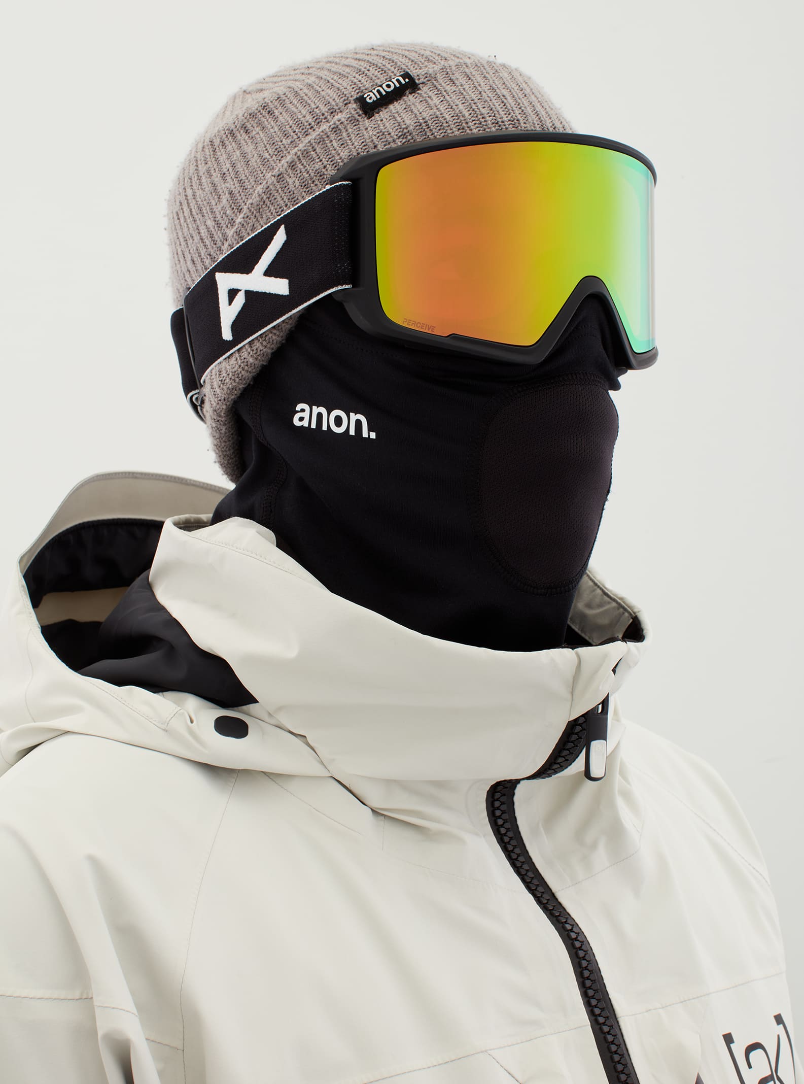 Anon Anon M3 Goggles + Bonus Lens + MFI® Face Mask Frame: black, lens: perceive variable green (22% / s2), spare lens: perceive cloudy pink (53% / s1)