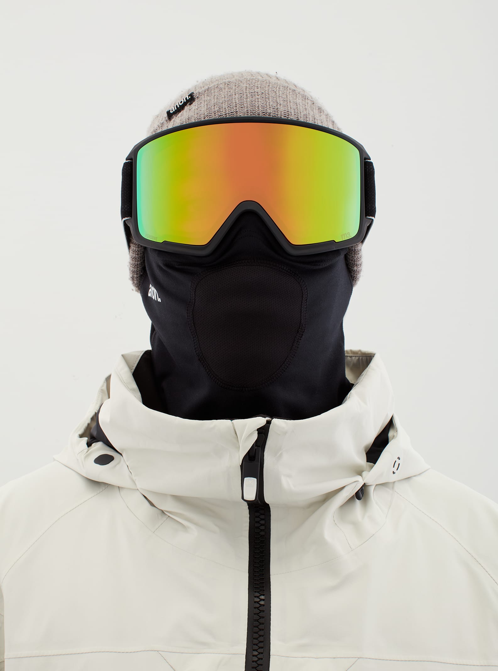Anon Anon M3 Goggles + Bonus Lens + MFI® Face Mask - Low Bridge Fit Frame: black, lens: perceive variable green (22% / s2), spare lens: perceive cloudy pink (53% / s1)
