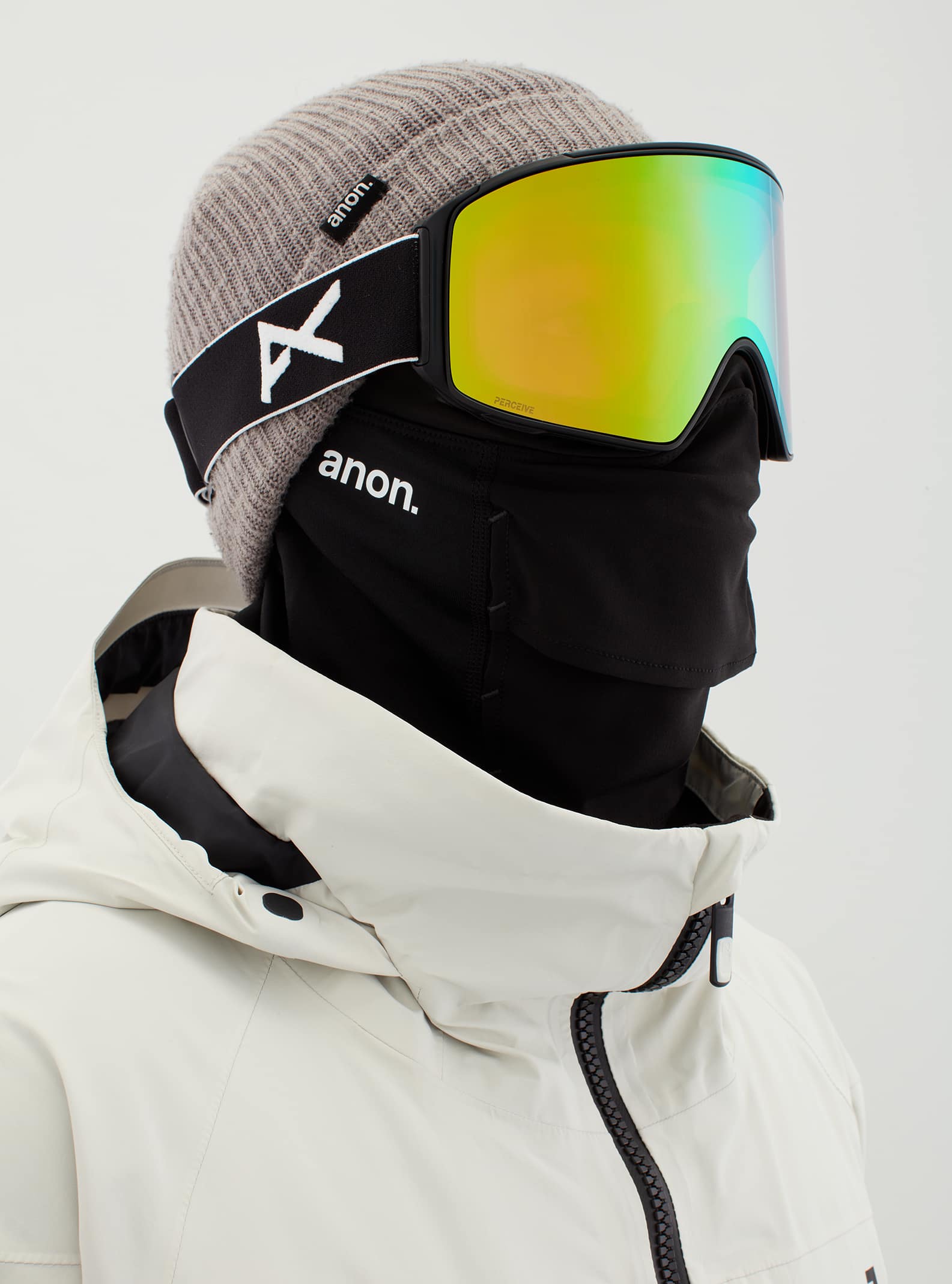 Anon Anon M4 Goggles Cylindrical + Bonus Lens + MFI® Face Mask Frame: black, lens: perceive variable green (22% / s2), spare lens: perceive cloudy pink (53% / s1)
