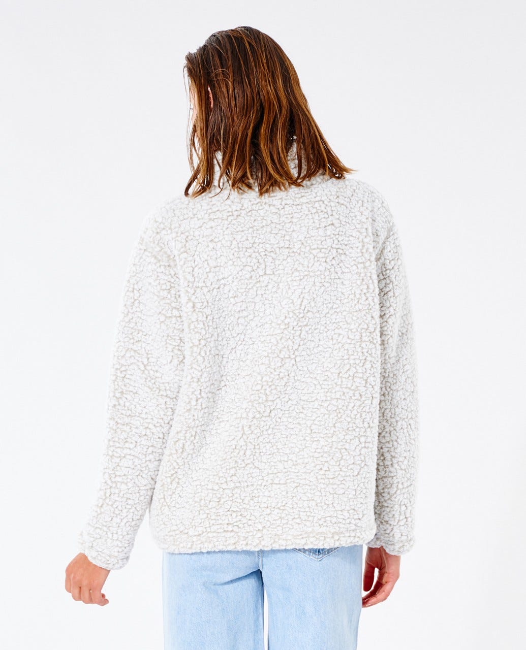 Rip Curl Dark n Stormy 1/4 Zip Crew Jumper OFF WHITE