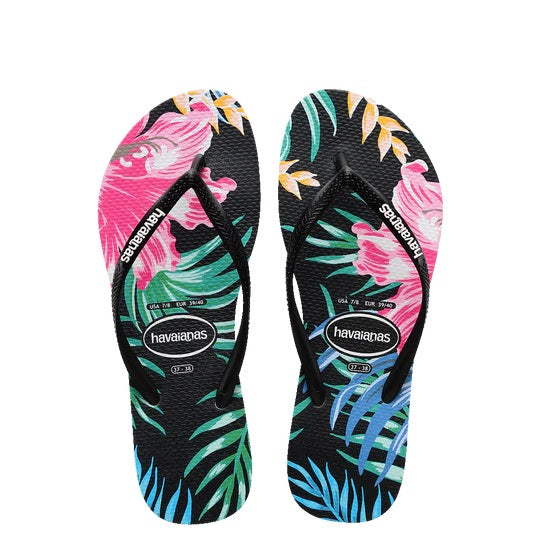 Slim Floral Palm Thongs