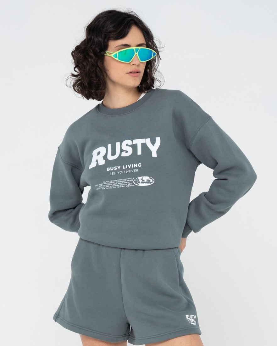 Busy Living Relaxed Crew Fleece