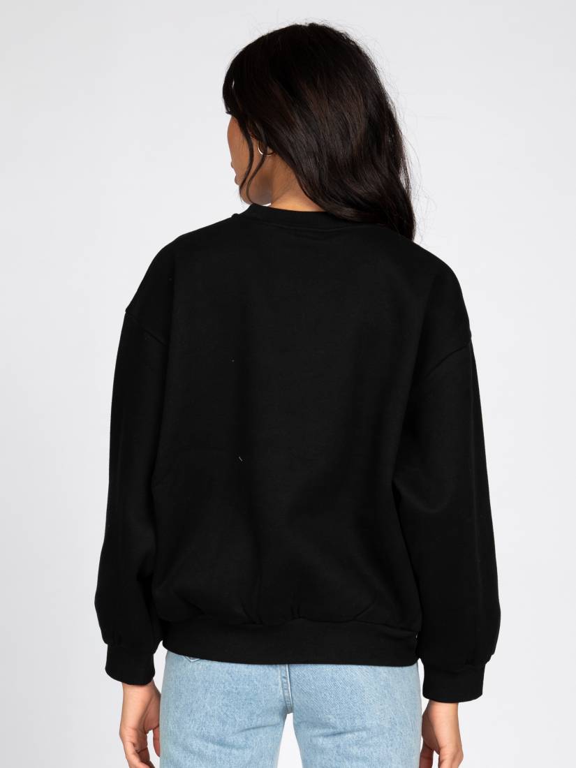 Script Oversize Crew Neck Fleece