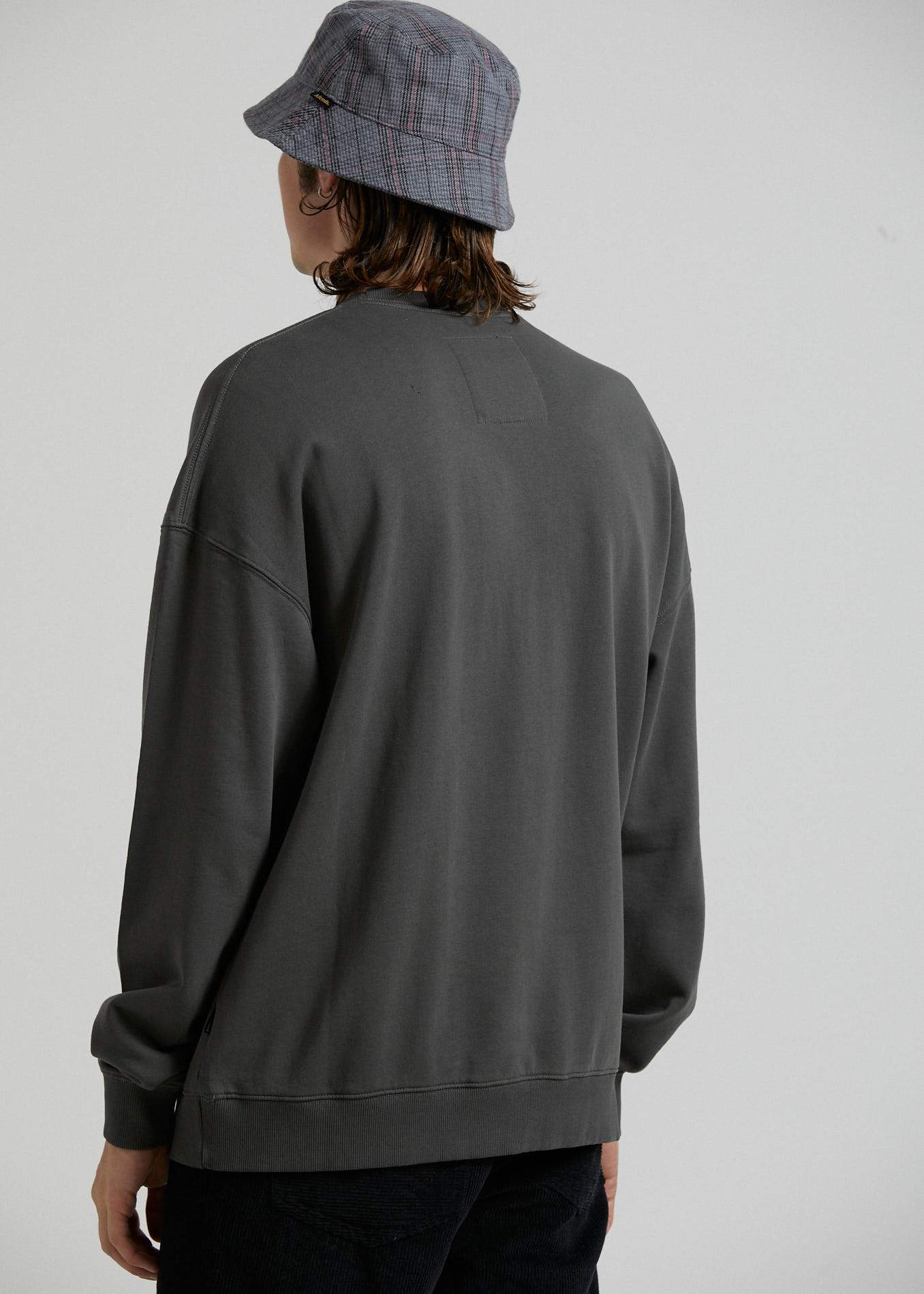 Afends Bleach - Oversized Crew Neck - Gunmetal Gunmetal