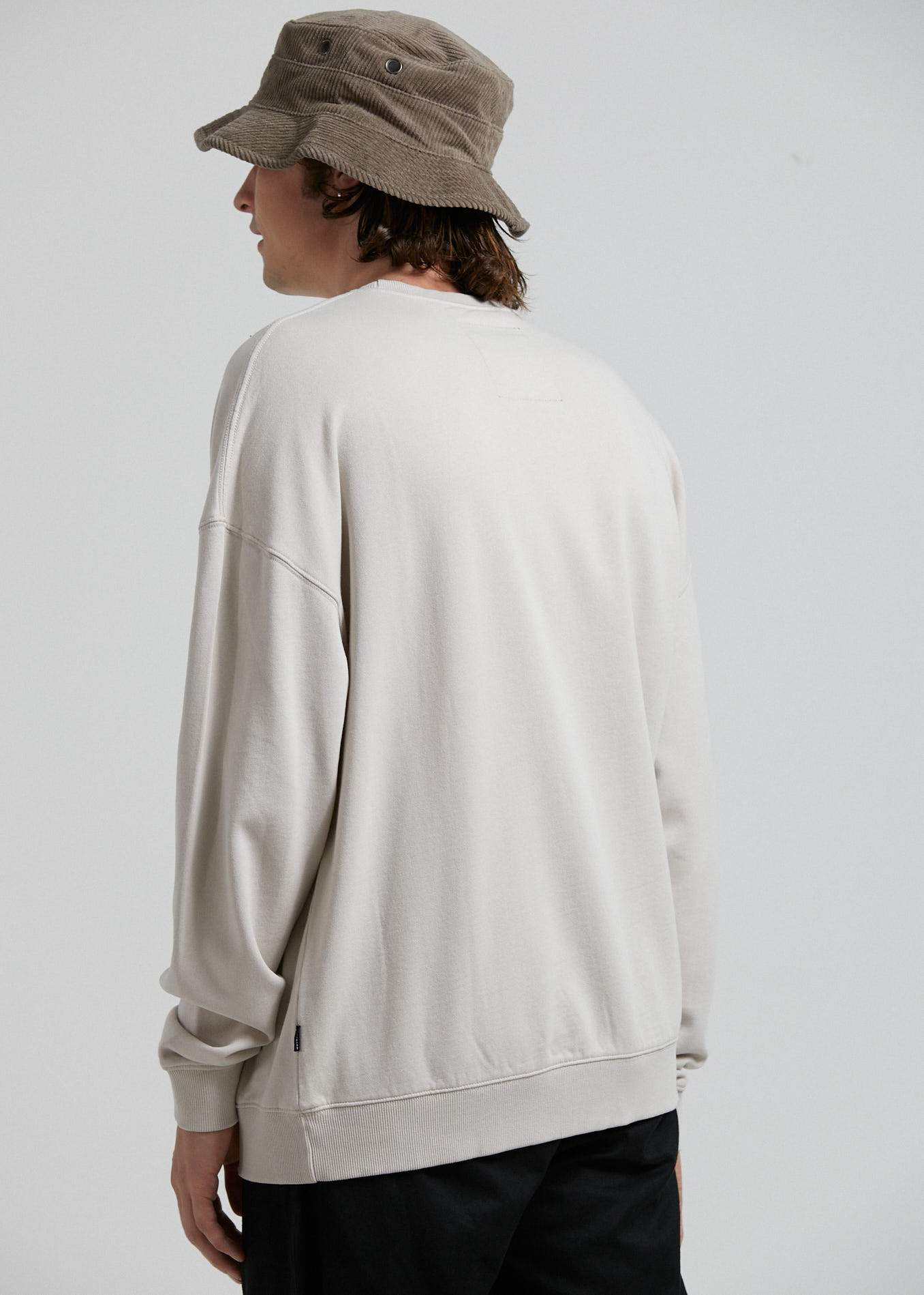 Afends Bleach - Oversized Crew Neck - Gunmetal Moonbeam