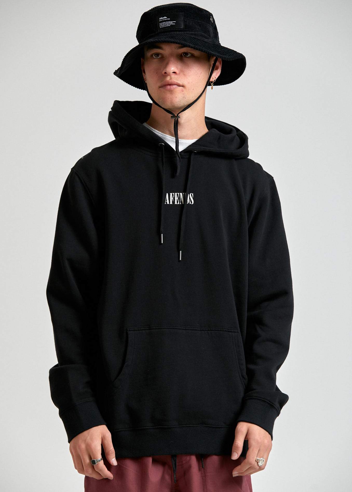 Afends Bleach - Pull On Hood - Black Black