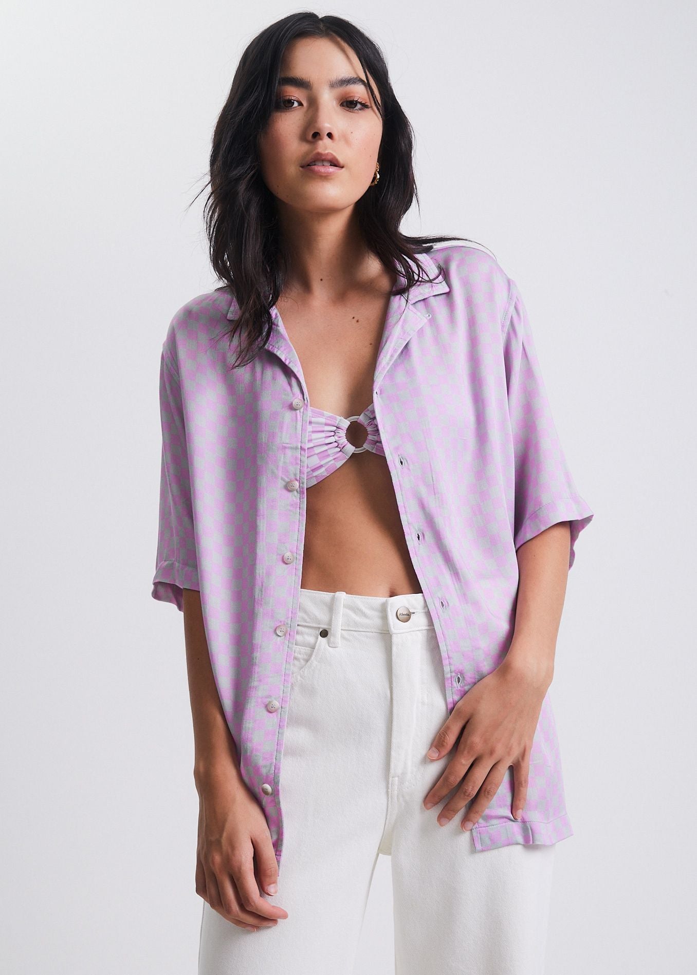 Afends Carlo - Recycled Check Short Sleeve Shirt - Candy Check Candy check
