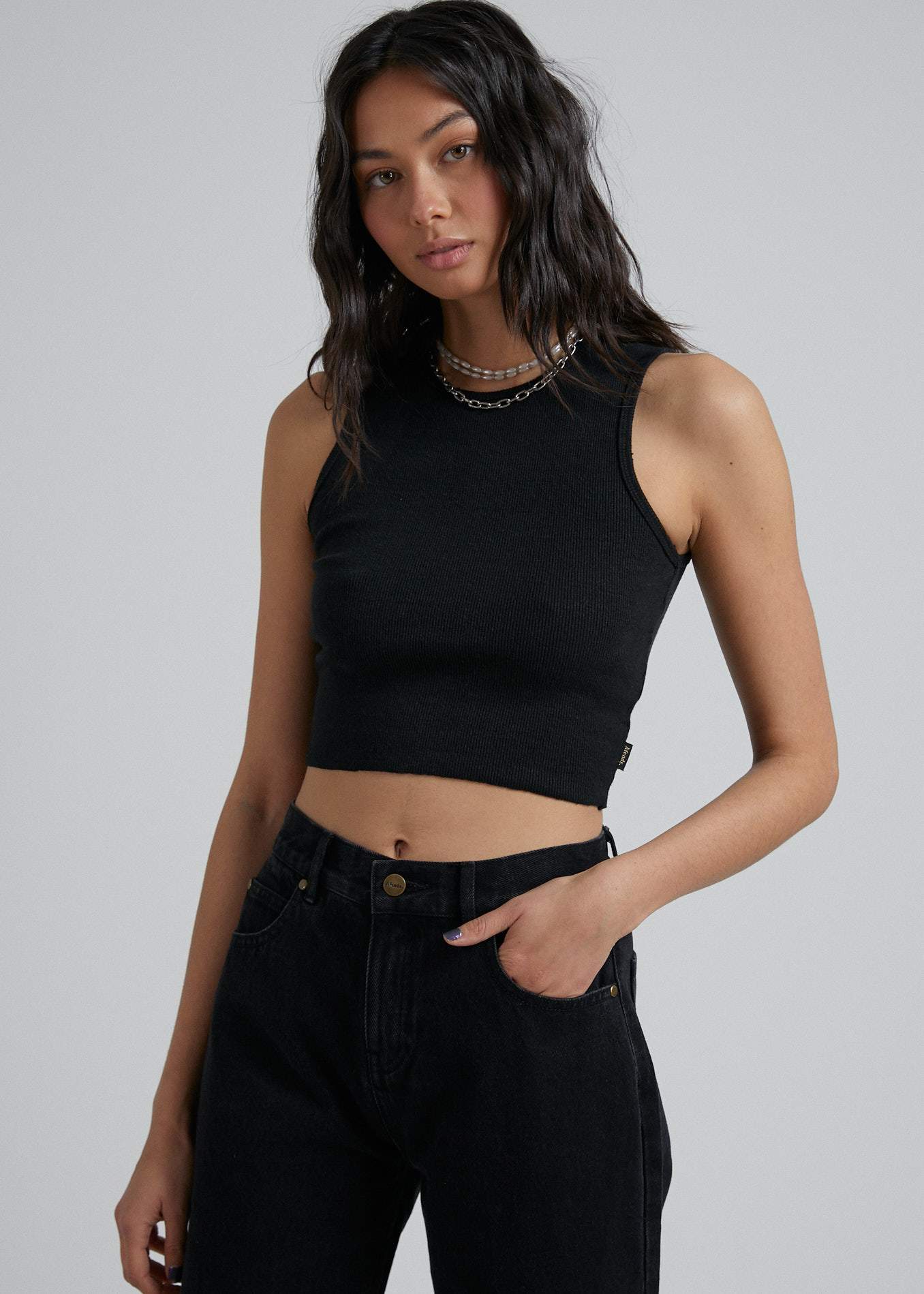 Afends Dalston - Hemp Rib Tank - Black Black