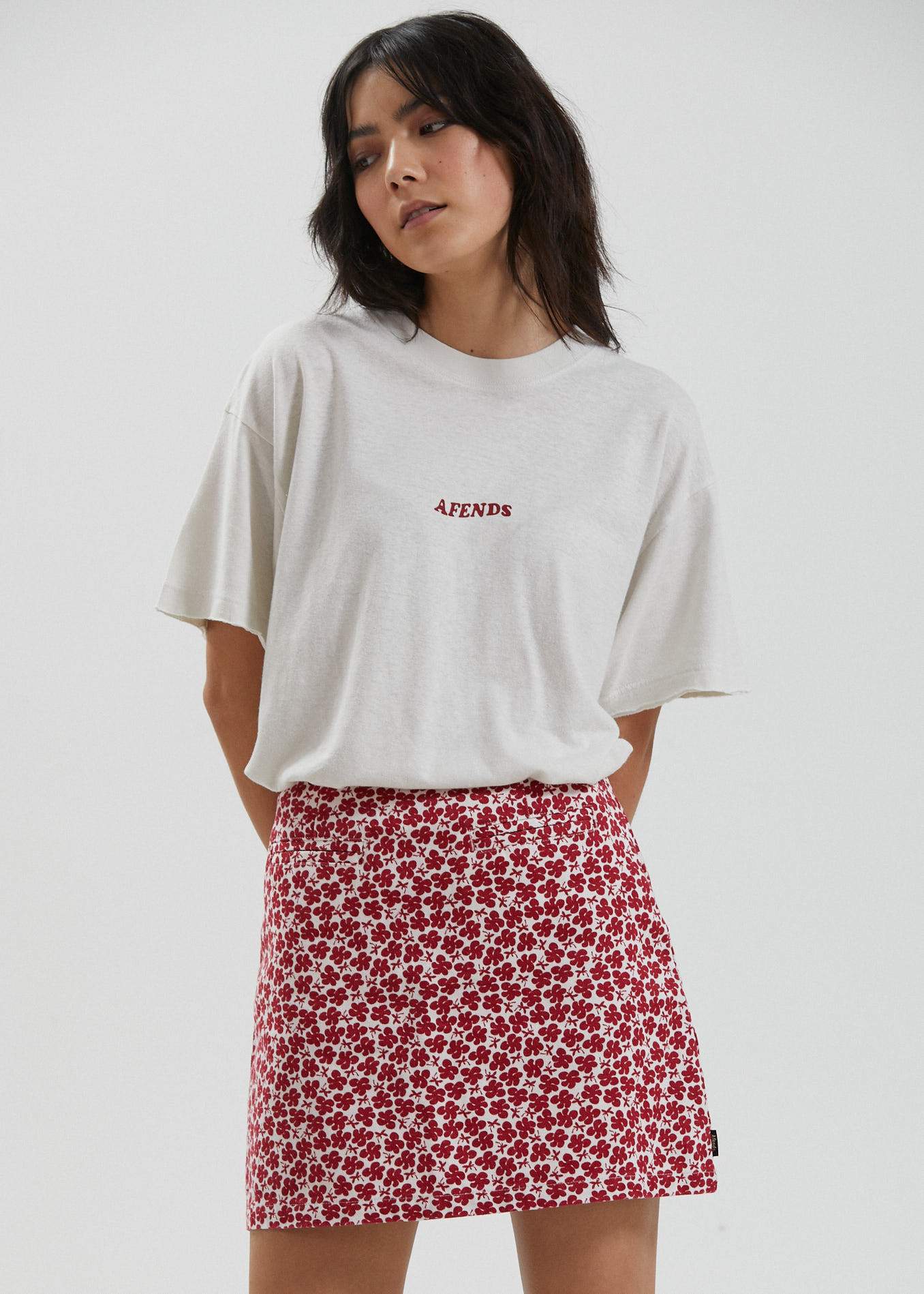 Afends Grow Some - Hemp Oversized T-Shirt - Smoke Green Off white