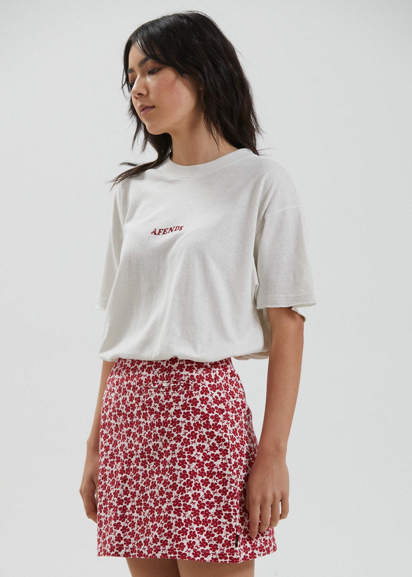 Afends Grow Some - Hemp Oversized T-Shirt - Smoke Green Off white