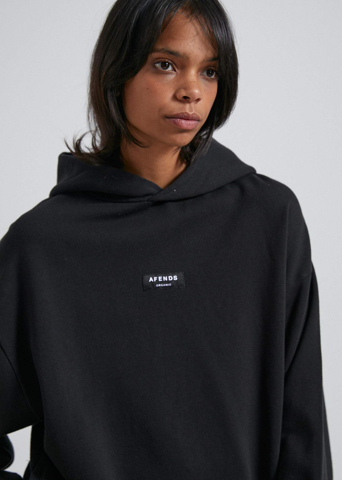 Afends Industry - Unisex Pull On Hood - Grey Marle Black