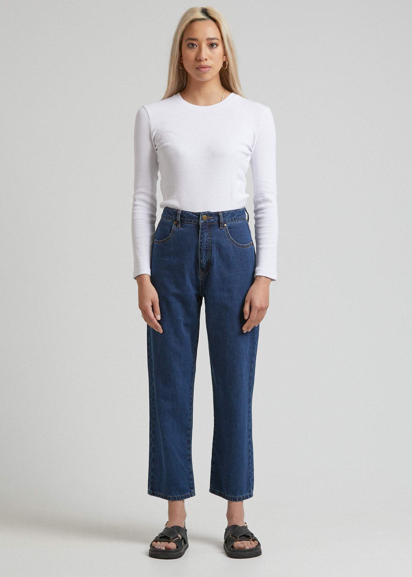 Afends Shelby - Hemp Denim High Waist Wide Leg Jeans - Indigo Rinse Indigo rinse