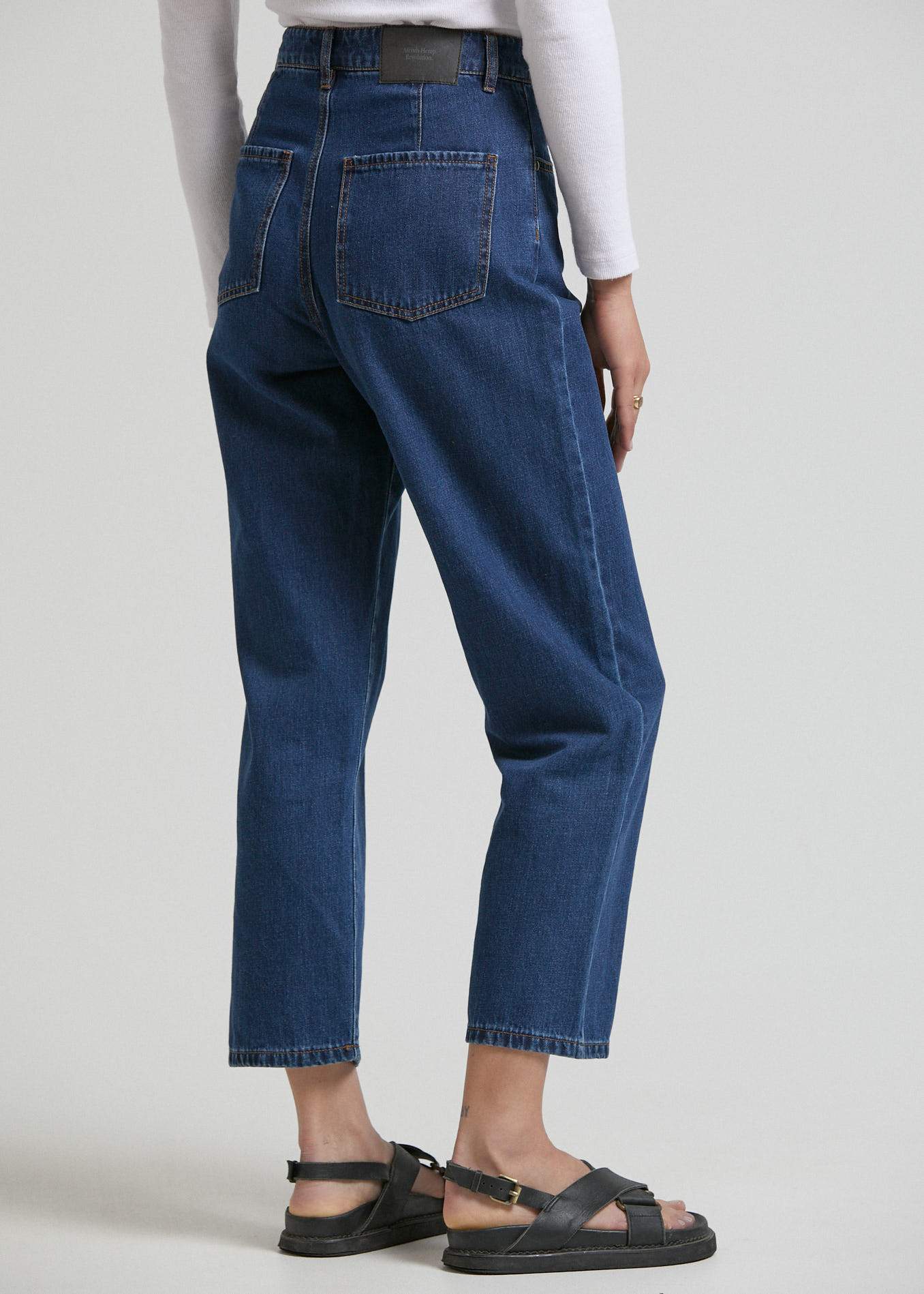 Afends Shelby - Hemp Denim High Waist Wide Leg Jeans - Indigo Rinse Indigo rinse