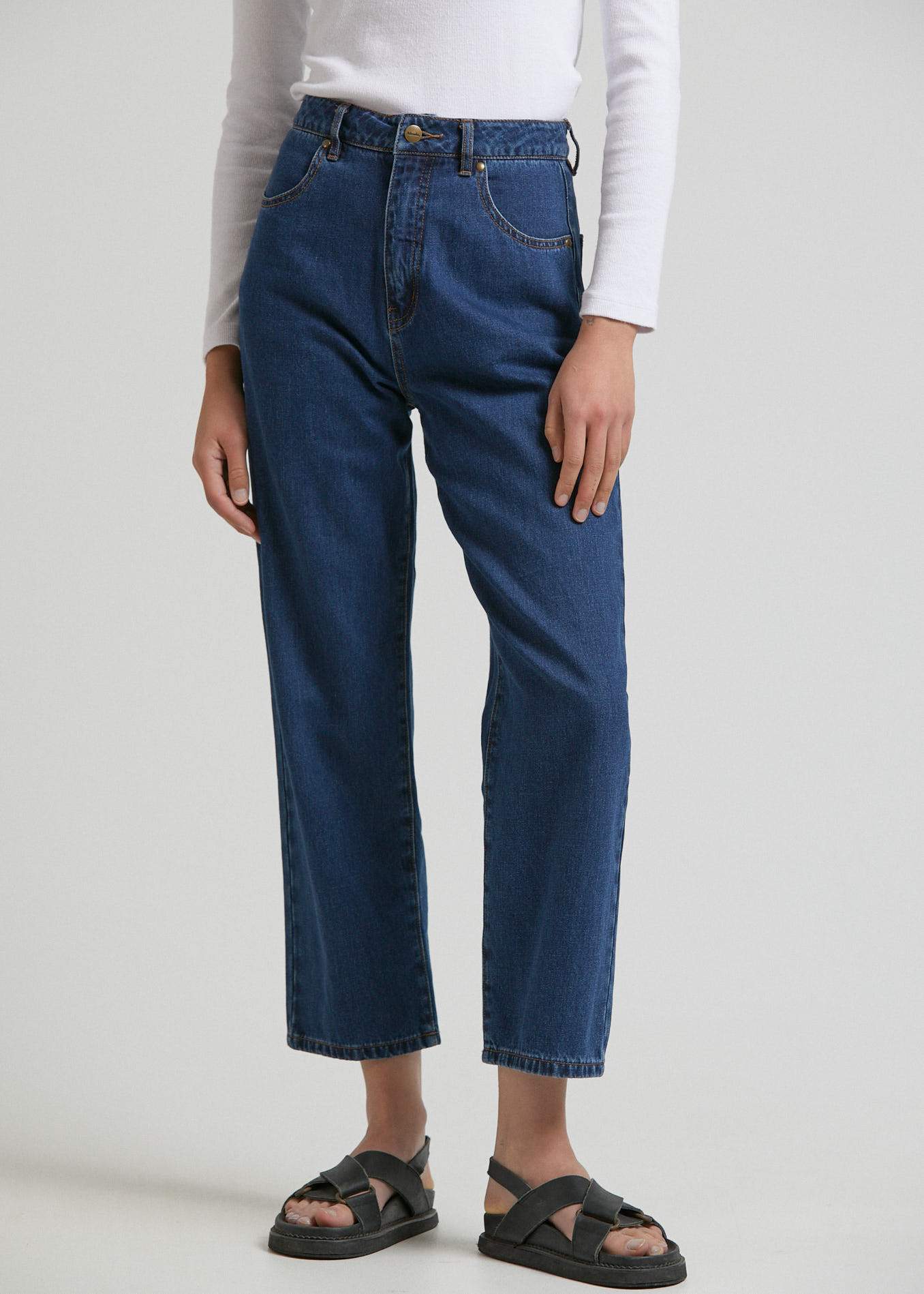 Afends Shelby - Hemp Denim High Waist Wide Leg Jeans - Indigo Rinse Indigo rinse
