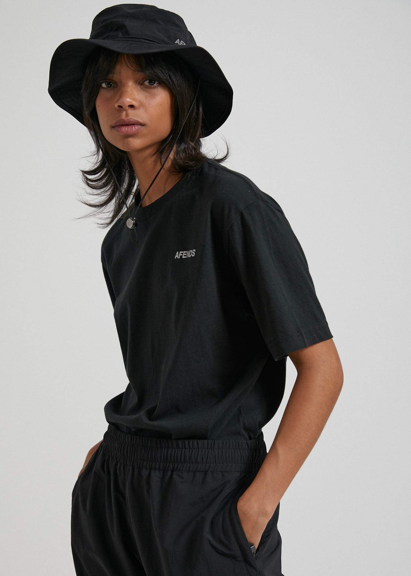 Afends Sidewalk - Unisex Retro Fit Tee - Black Black