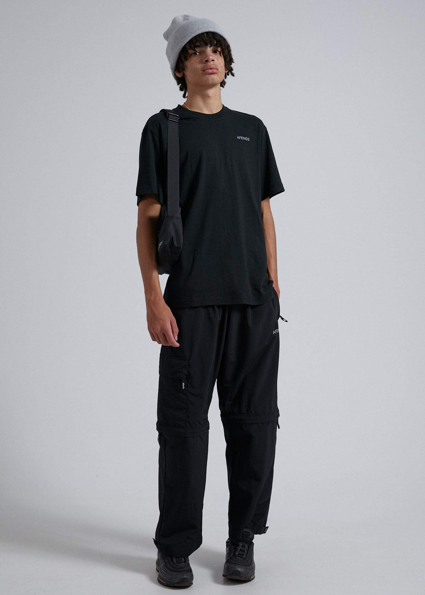 Afends Sidewalk - Unisex Retro Fit Tee - Black Black