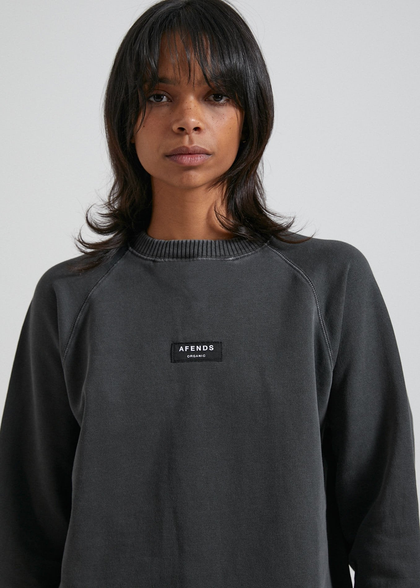 Afends Society - Unisex Raglan Crew Neck - Stone Black Stone black